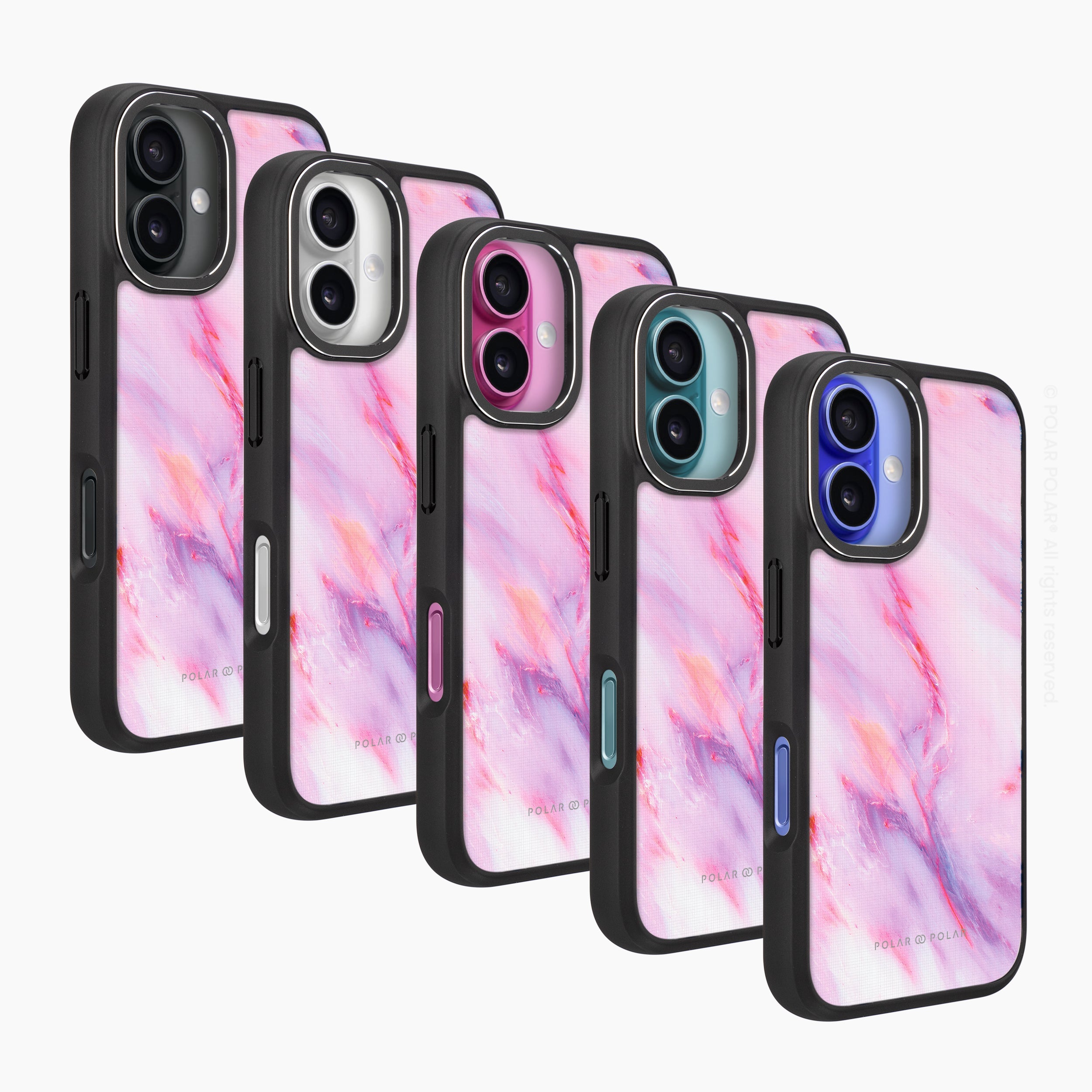 Cotton Candy - iPhone 16 Frosted Black Bumper MagSafe Case