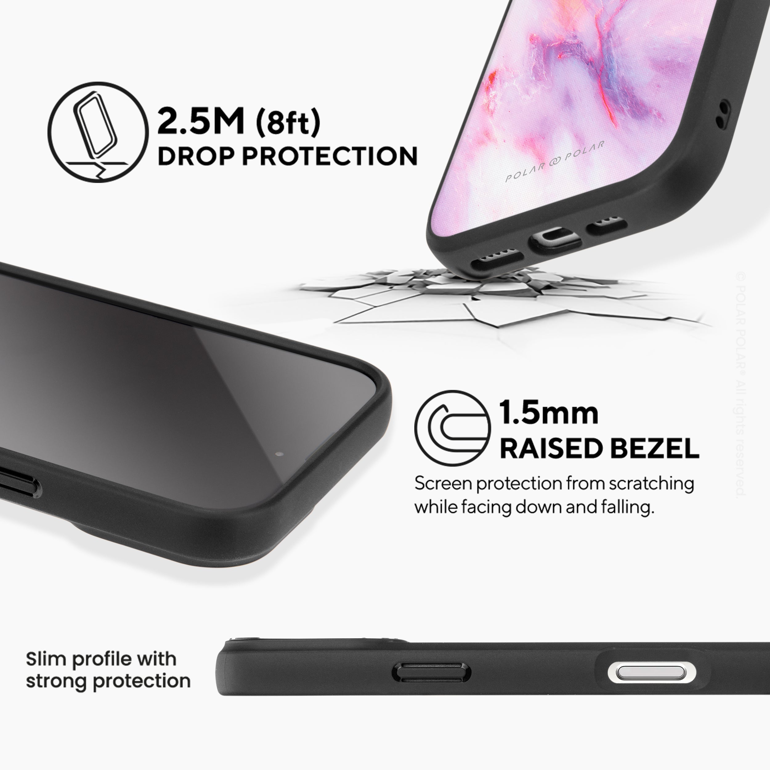 Cotton Candy - iPhone 16 Frosted Black Bumper MagSafe Case