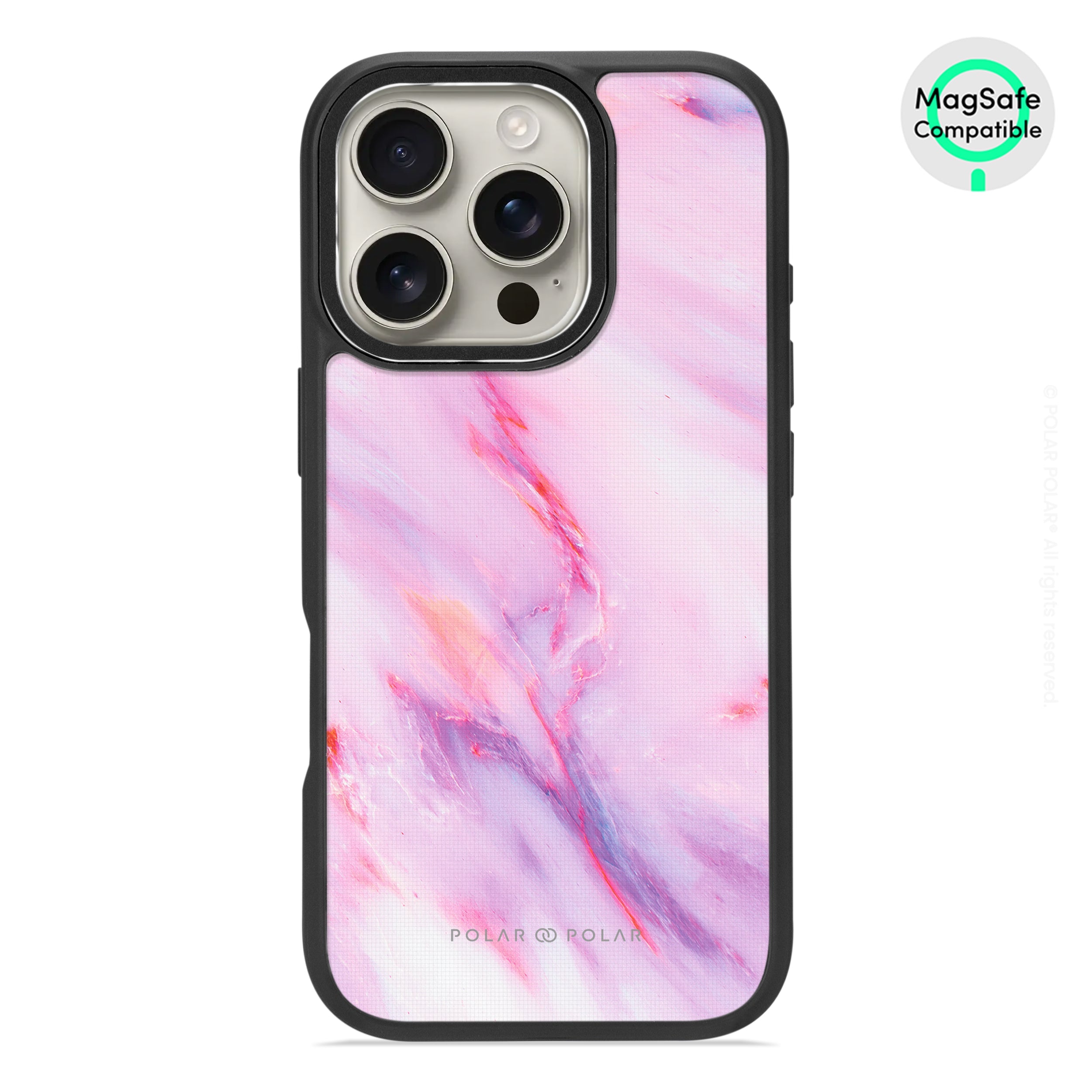 Cotton Candy - iPhone 16 Pro Frosted Black Bumper MagSafe Case