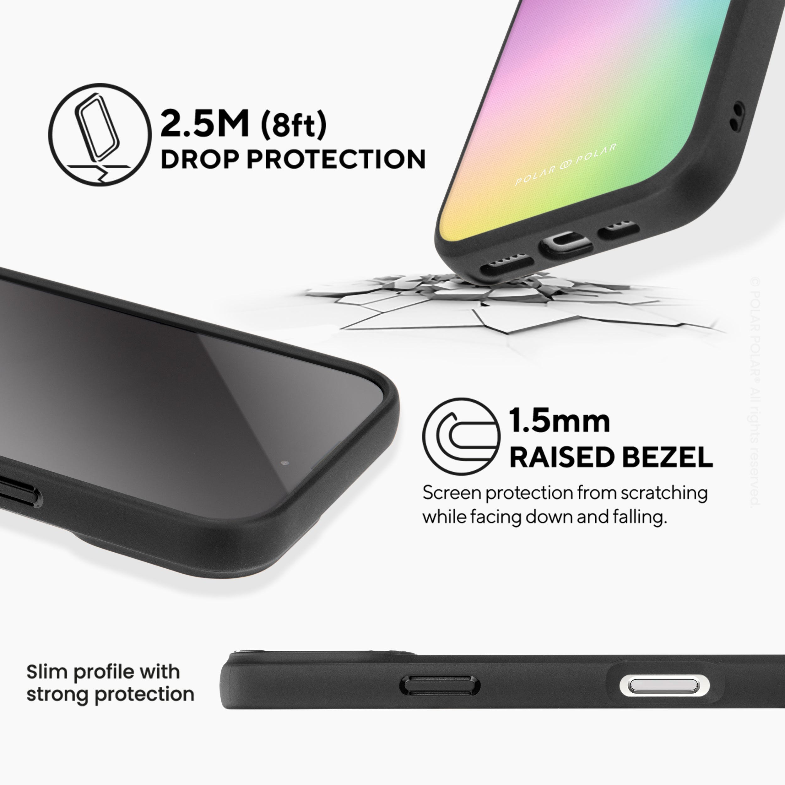 Daydream Holo - iPhone 16 Frosted Black Bumper MagSafe Case