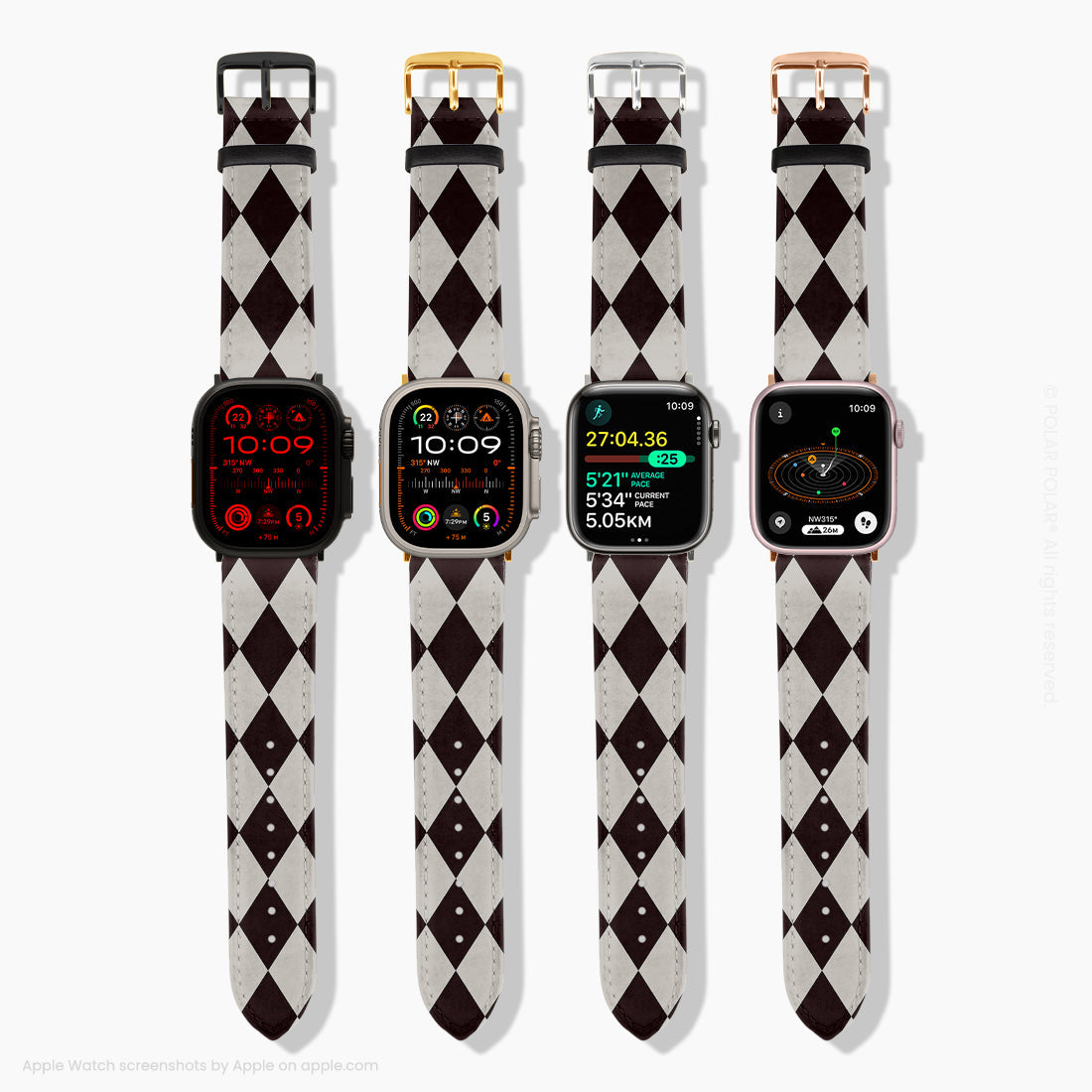 Diamond Black Checker - Apple Watch Band