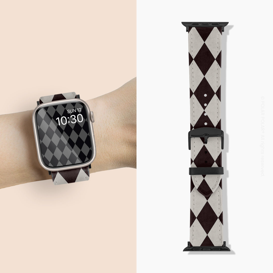 Diamond Black Checker - Apple Watch Band