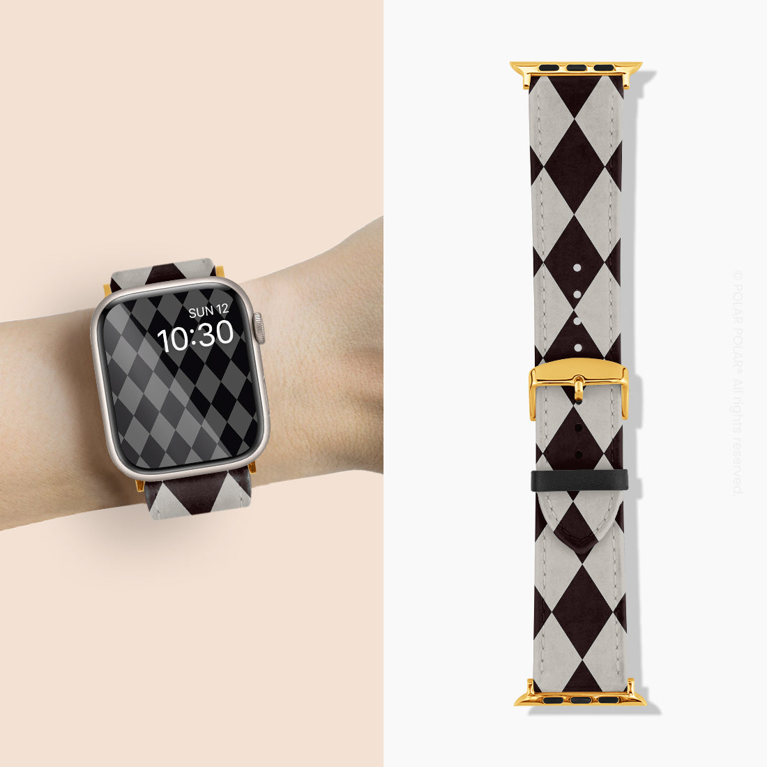 Diamond Black Checker - Apple Watch Band