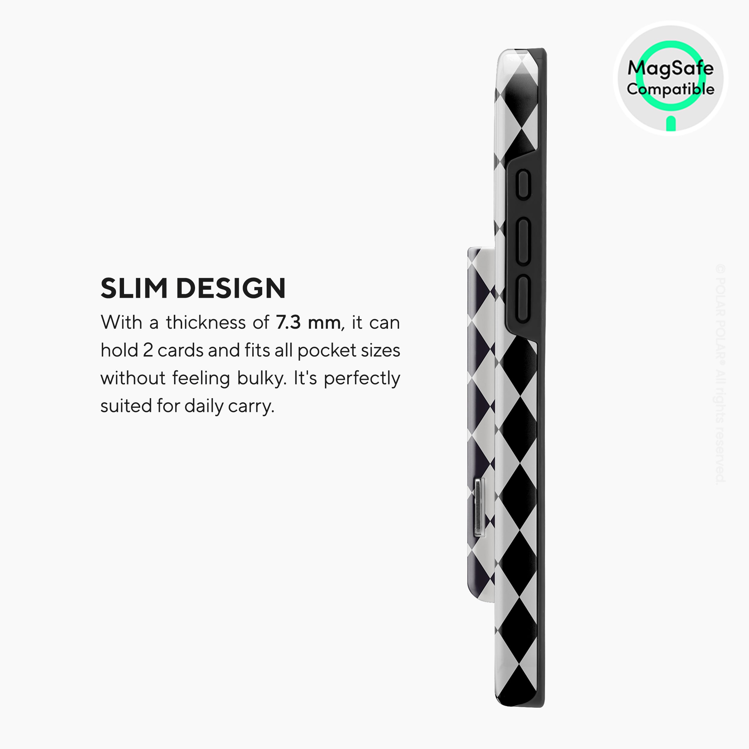 Diamond Black Checker MagSafe Wallet