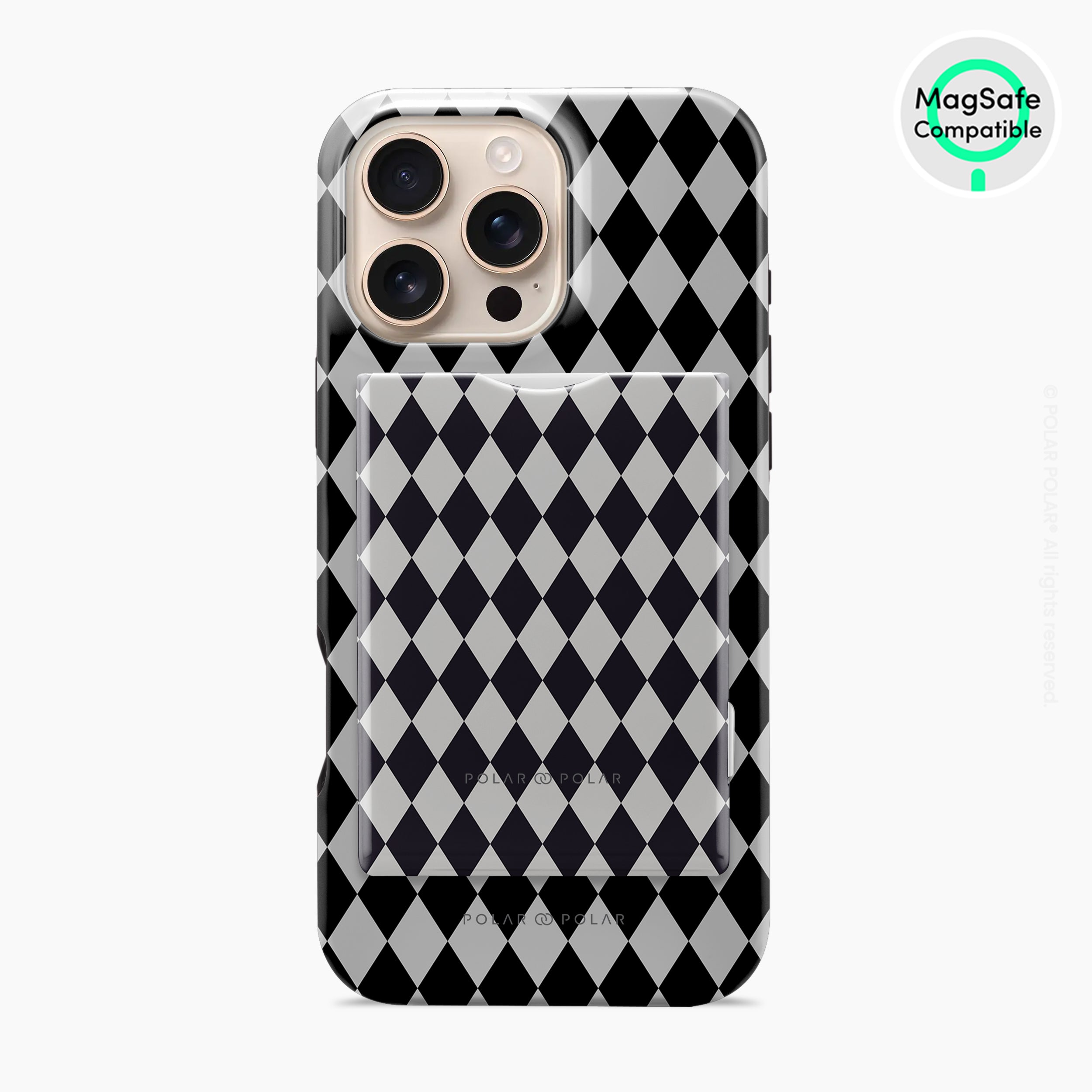 Diamond Black Checker MagSafe Wallet