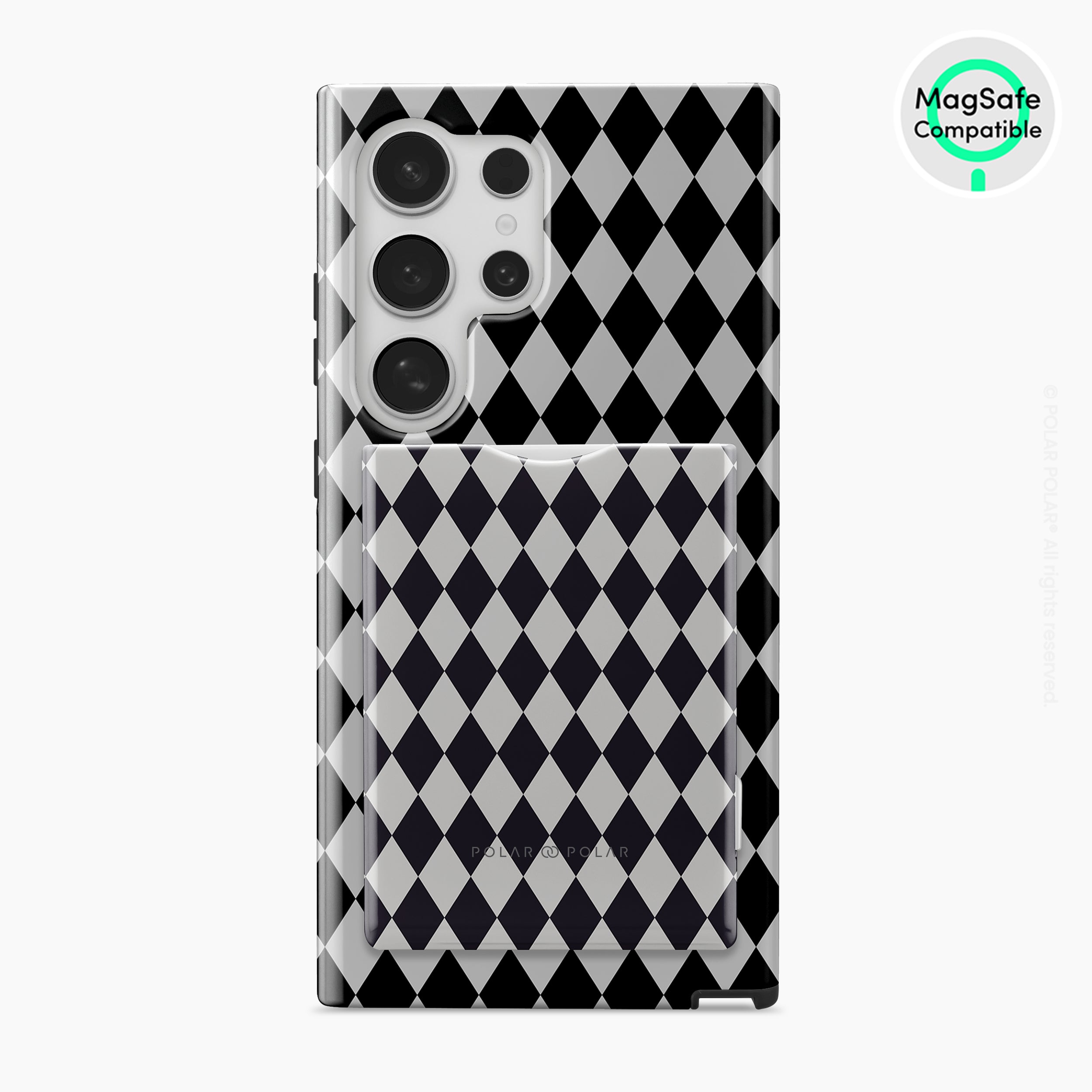 Diamond Black Checker MagSafe Wallet