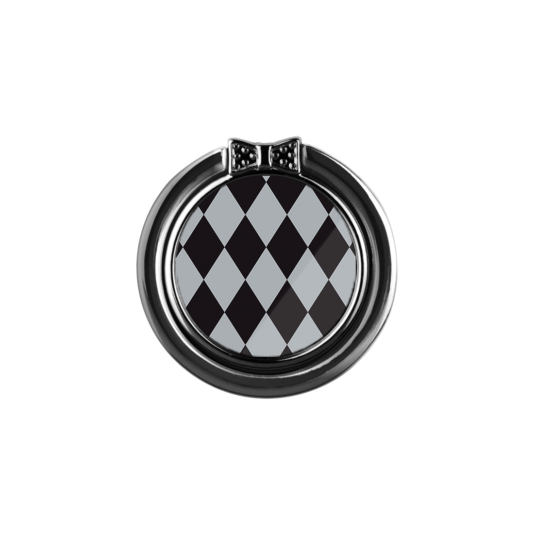 Diamond Black Checker Adhesive Phone Ring Holder