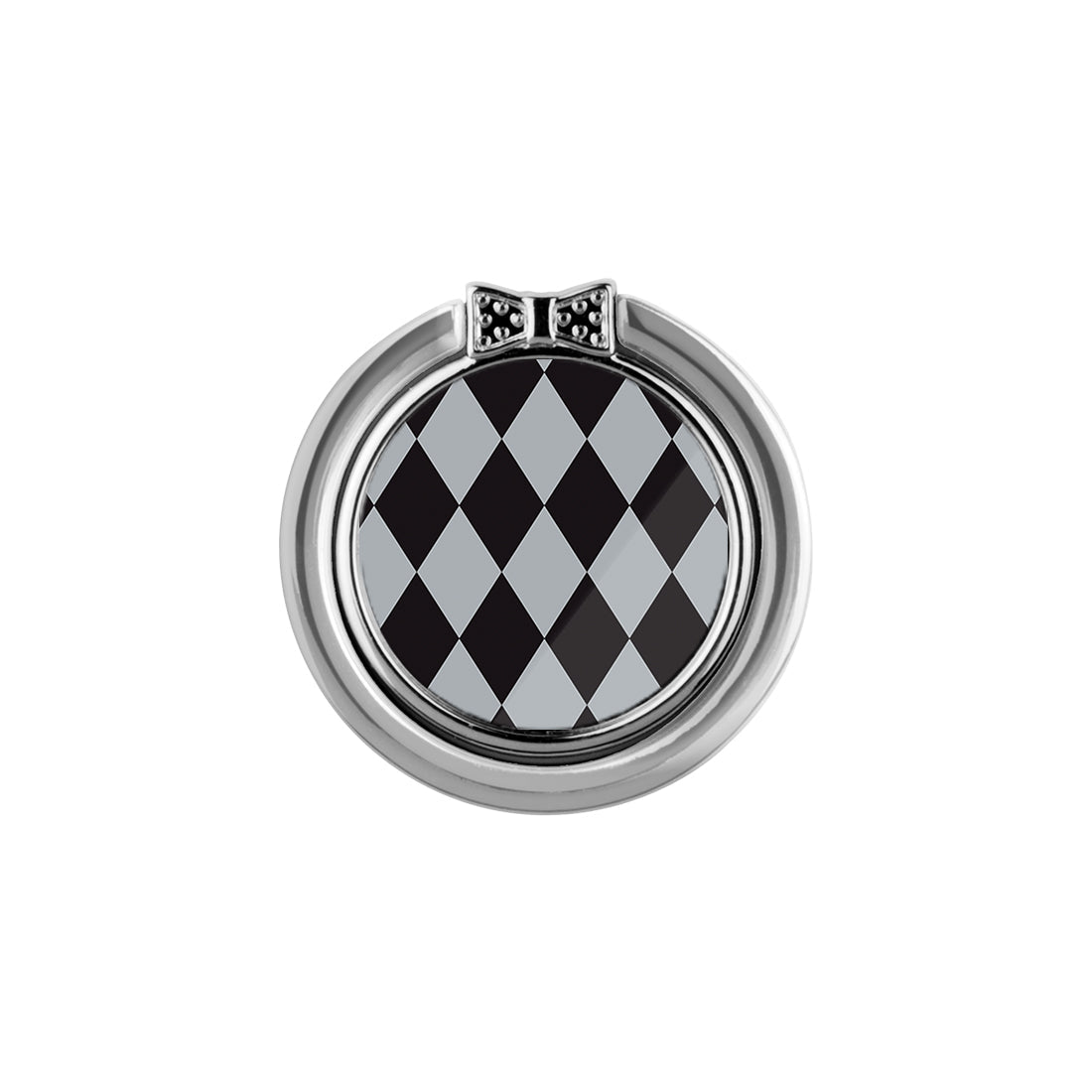 Diamond Black Checker Adhesive Phone Ring Holder