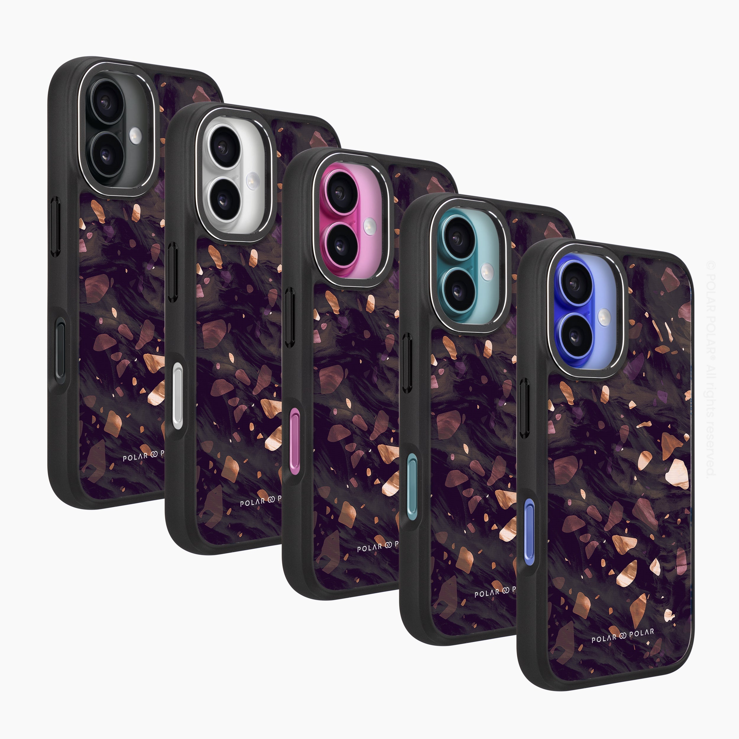 Eminence Terrazzo Gem - iPhone 16 Frosted Black Bumper MagSafe Case