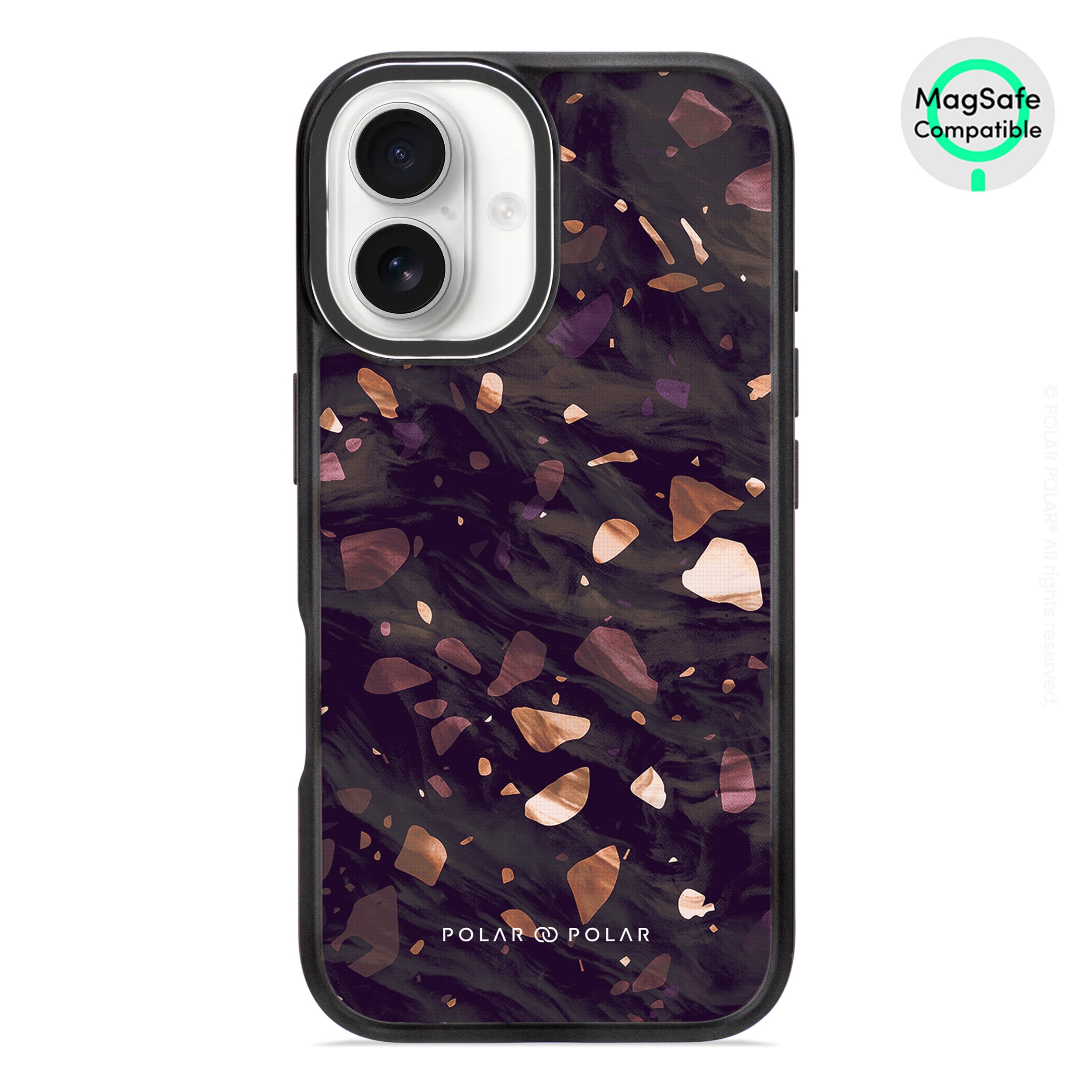 Eminence Terrazzo Gem - iPhone 16 Frosted Black Bumper MagSafe Case