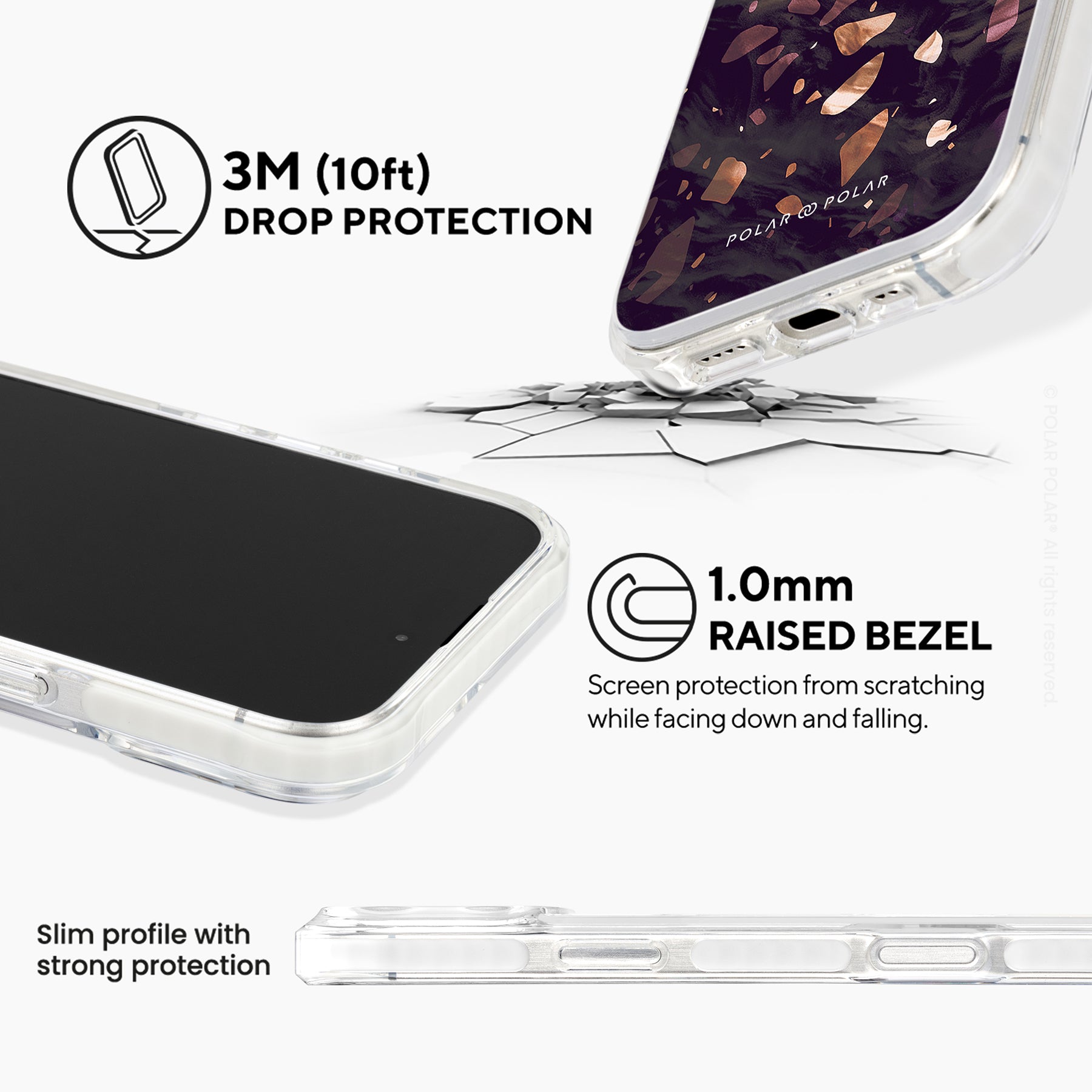 非凡水磨石 - iPhone 16 Pro 透明邊防摔 MagSafe 手機殼