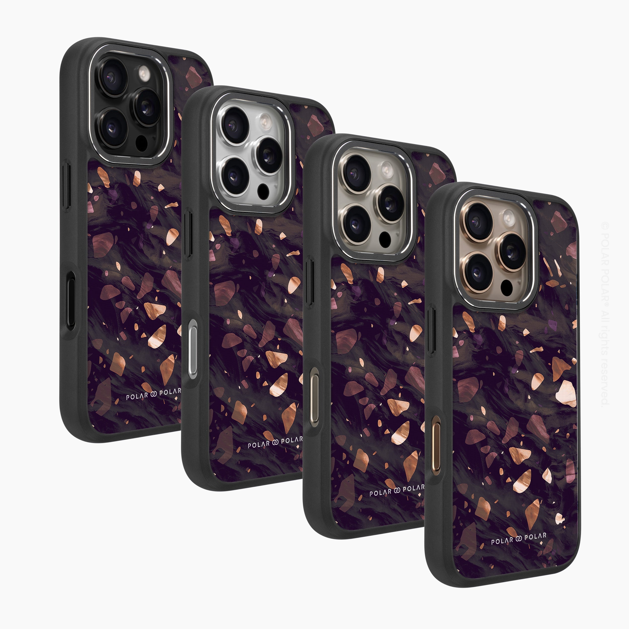 Eminence Terrazzo Gem - iPhone 16 Pro Frosted Black Bumper MagSafe Case