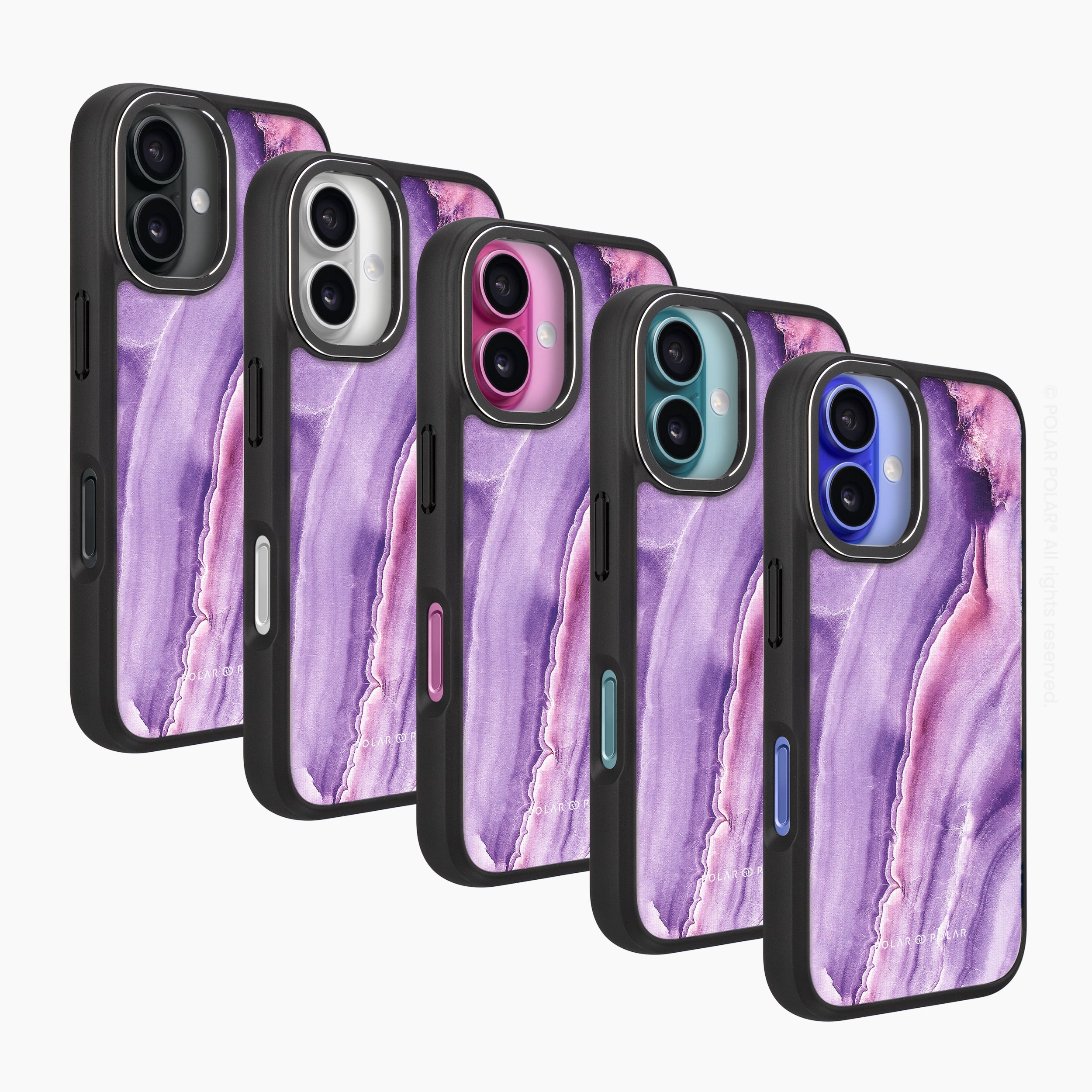 French Violet - iPhone 16 Frosted Black Bumper MagSafe Case