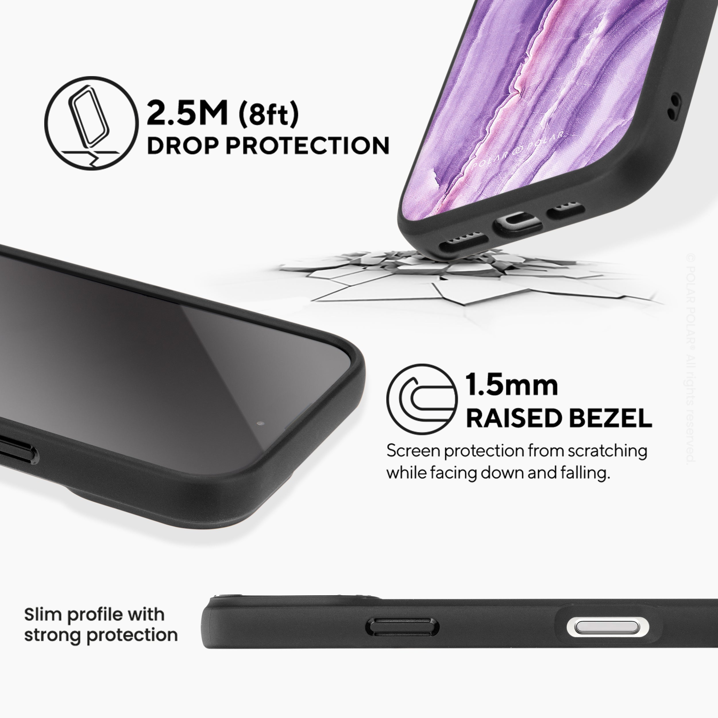 French Violet - iPhone 16 Frosted Black Bumper MagSafe Case