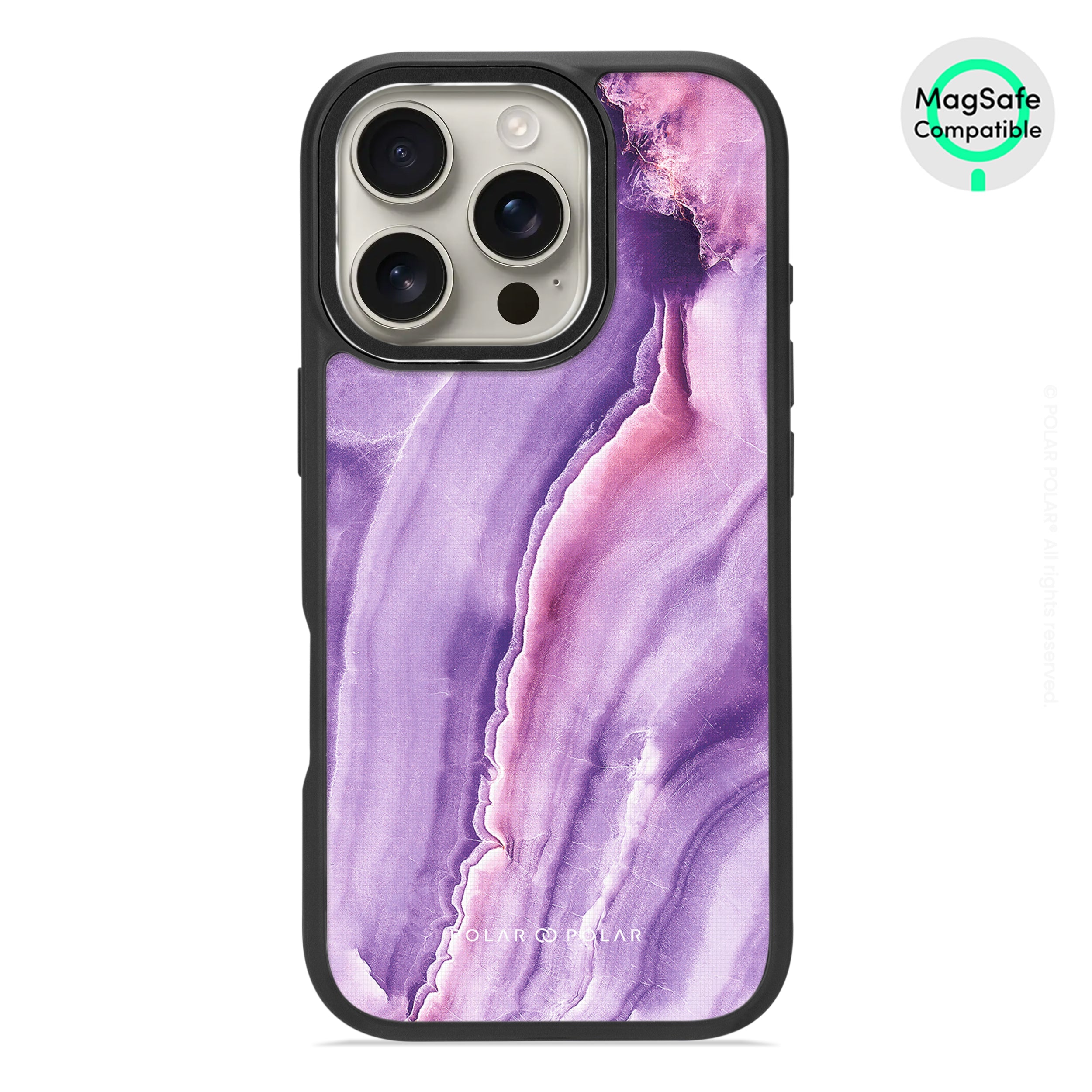 French Violet - iPhone 16 Pro Frosted Black Bumper MagSafe Case