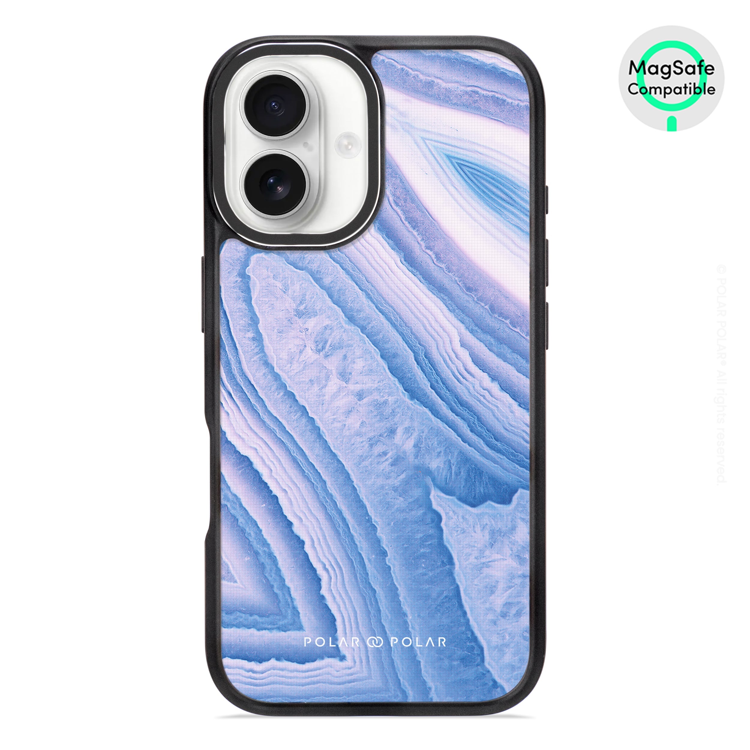 Frozen River - iPhone 16 Frosted Black Bumper MagSafe Case