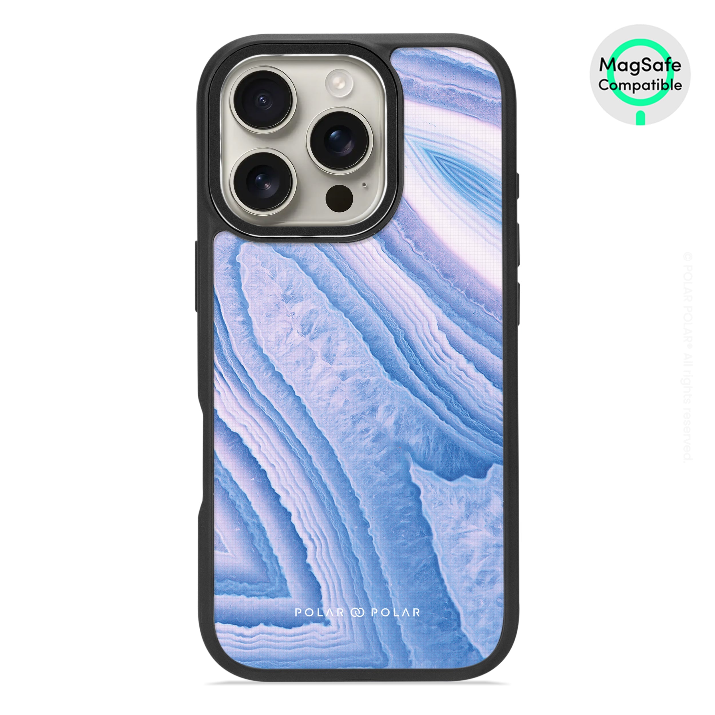 Frozen River - iPhone 16 Pro Frosted Black Bumper MagSafe Case
