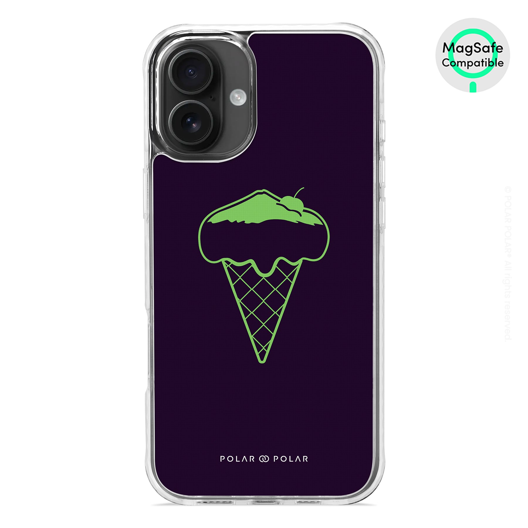 Fujisan Black Ice Cream - iPhone 16 Plus Clear Bumper MagSafe Case
