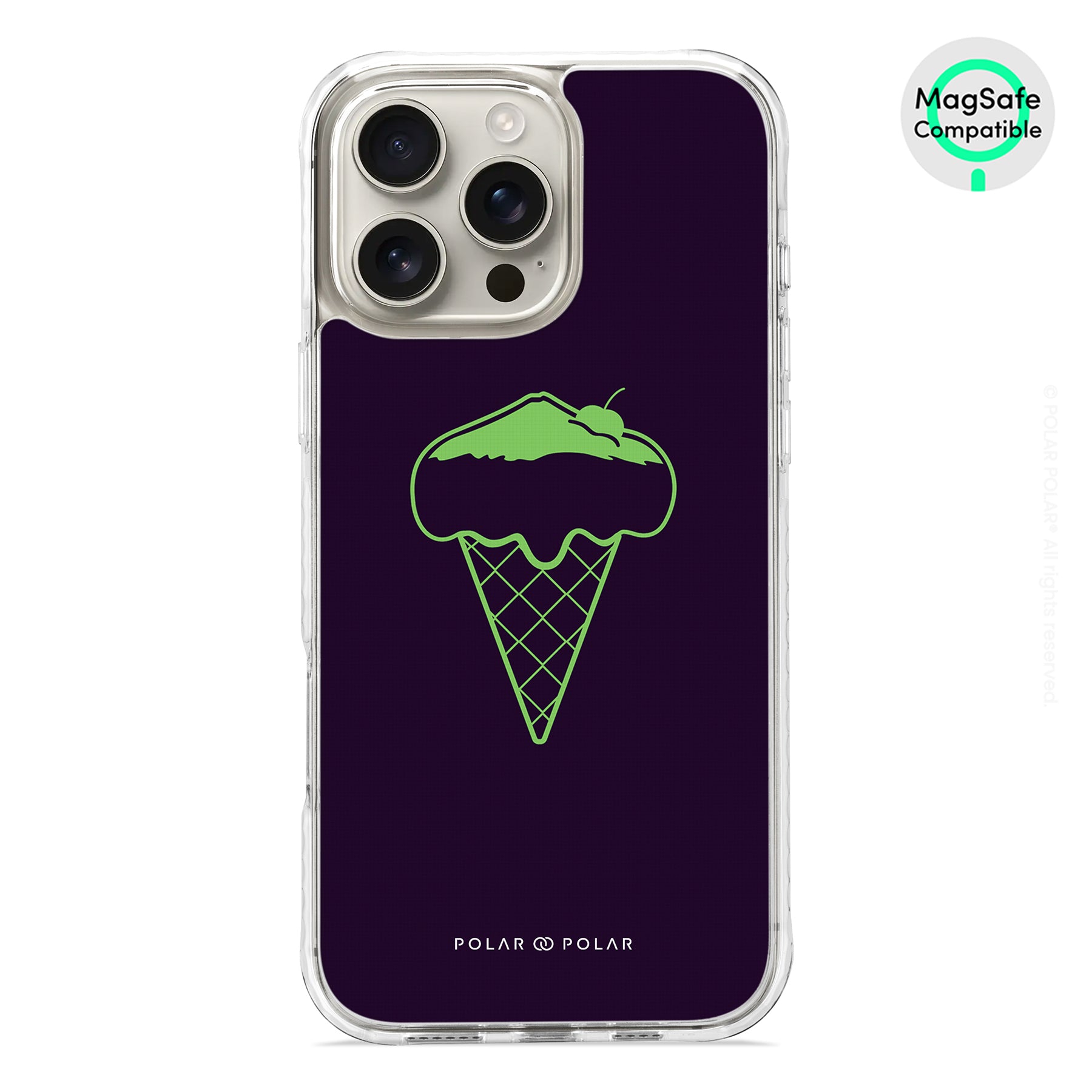 Fujisan Black Ice Cream - iPhone 16 Pro Max Clear Bumper MagSafe Case