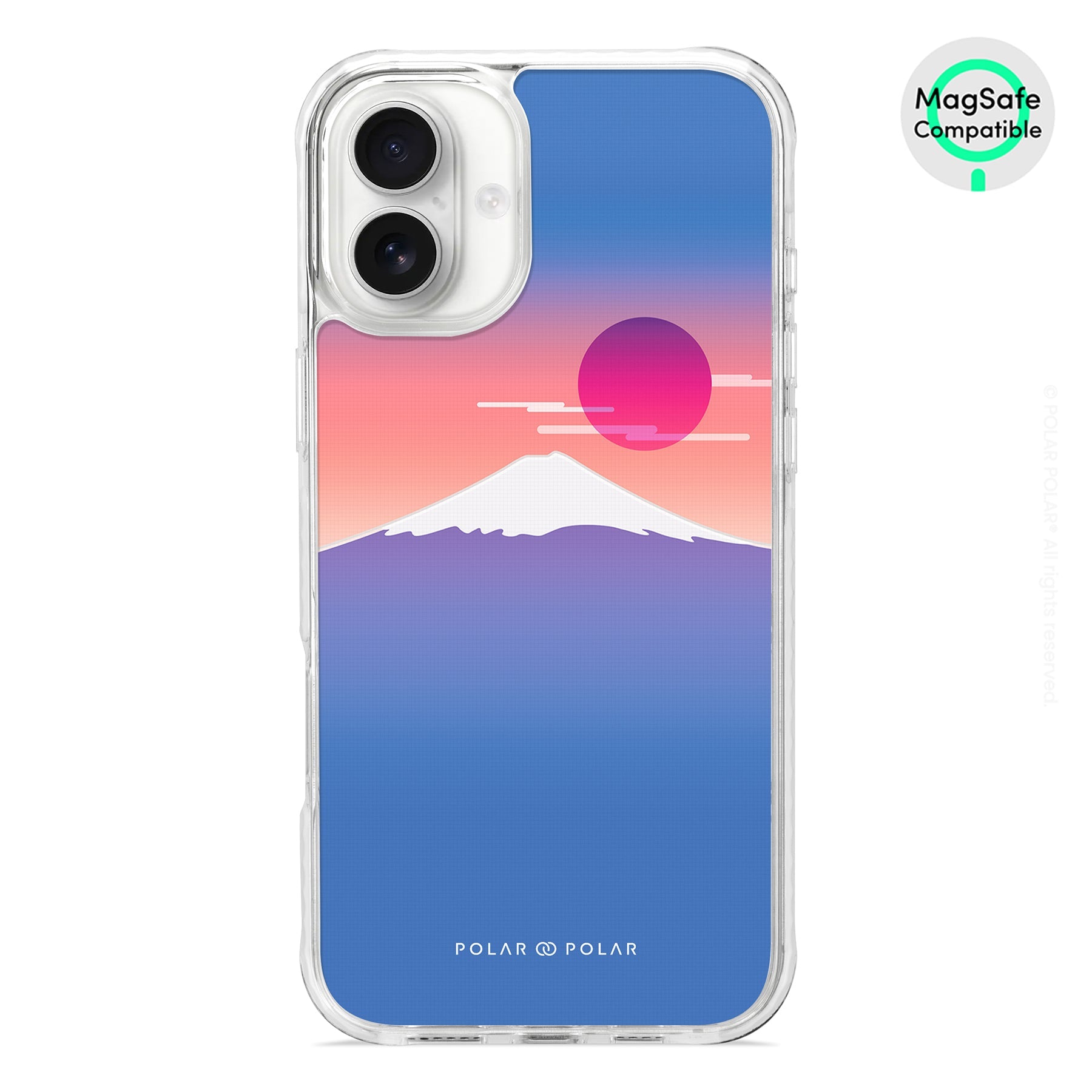 Fujisan Blue - iPhone 16 Plus Clear Bumper MagSafe Case