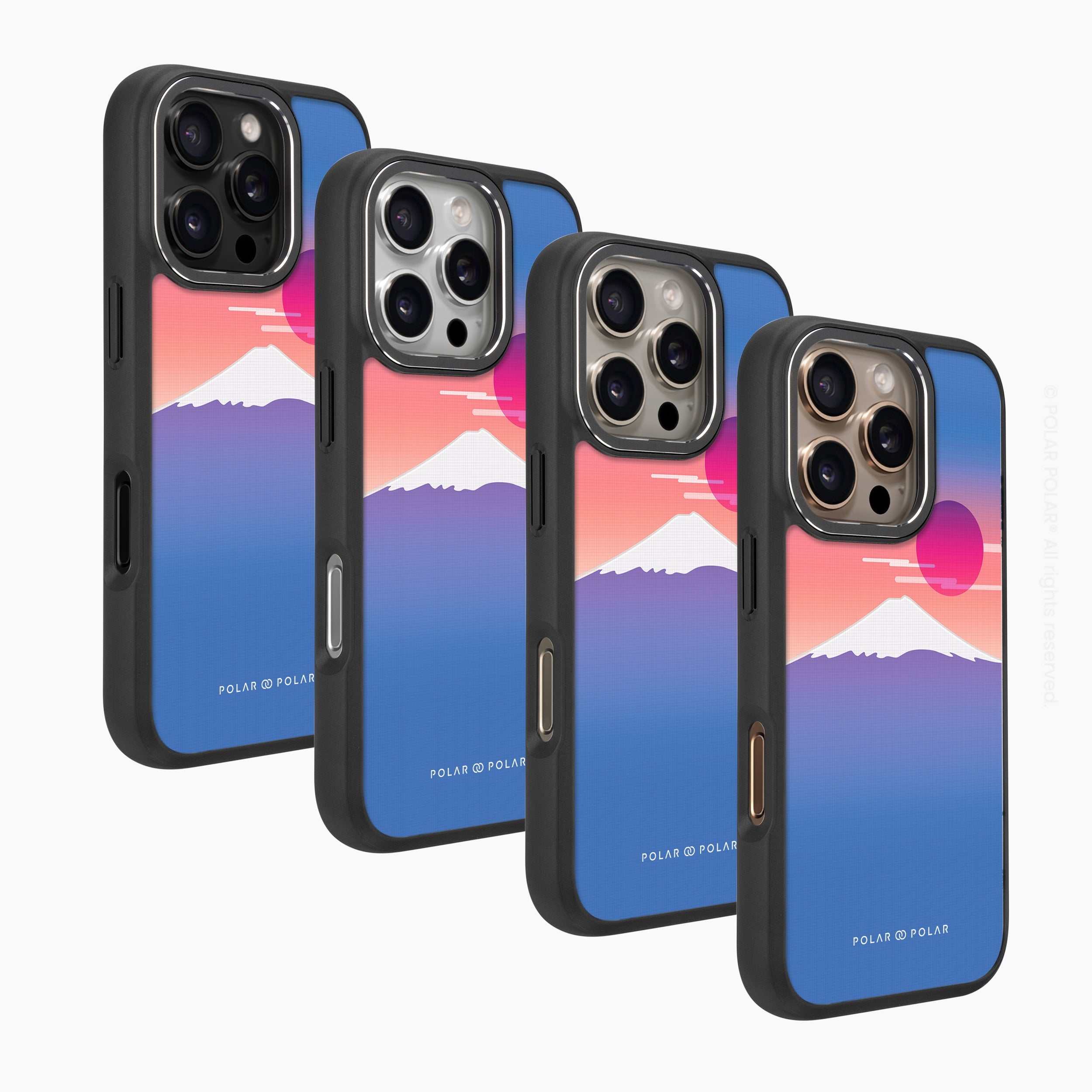 Fujisan Blue - iPhone 16 Pro Frosted Black Bumper MagSafe Case