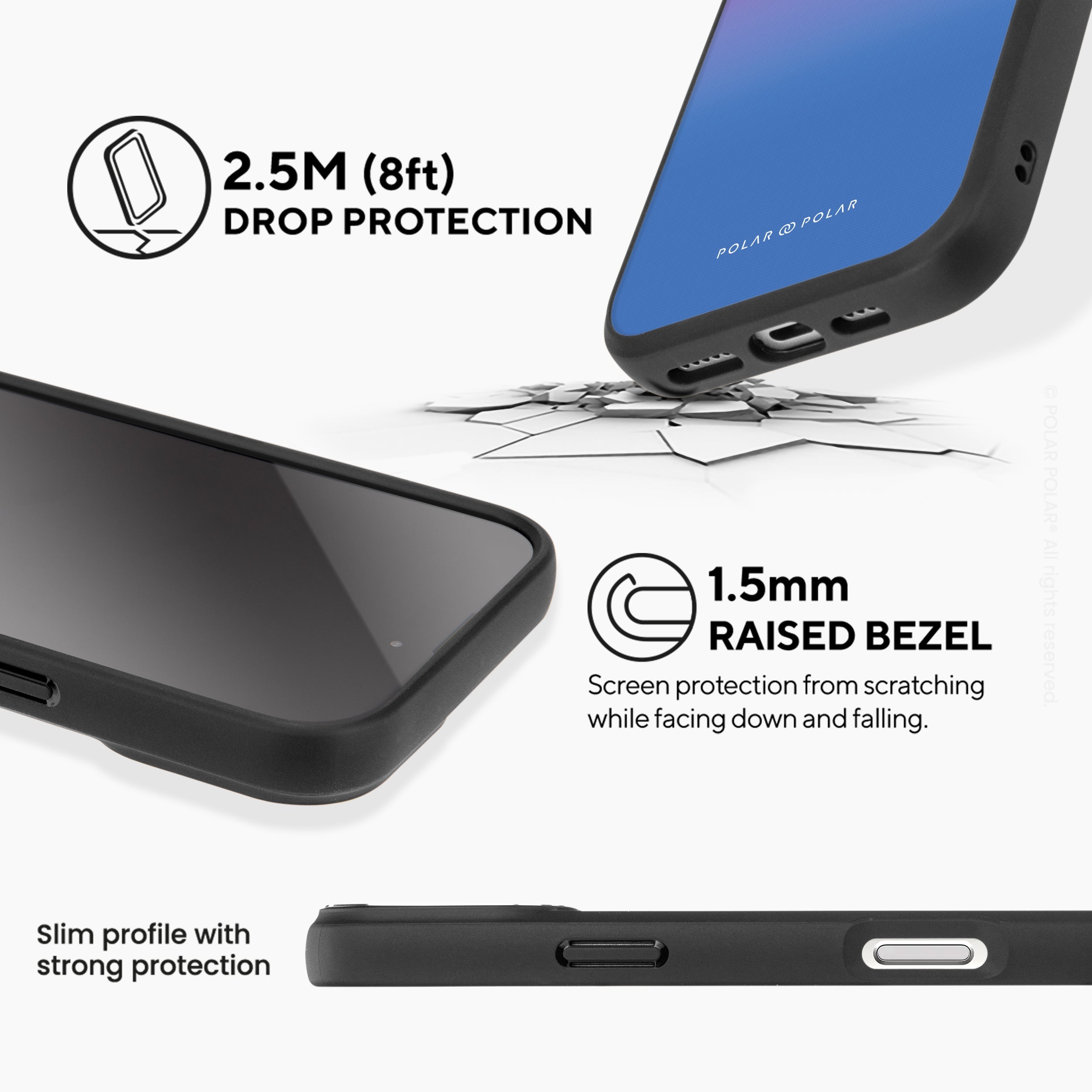 Fujisan Blue - iPhone 16 Pro Frosted Black Bumper MagSafe Case