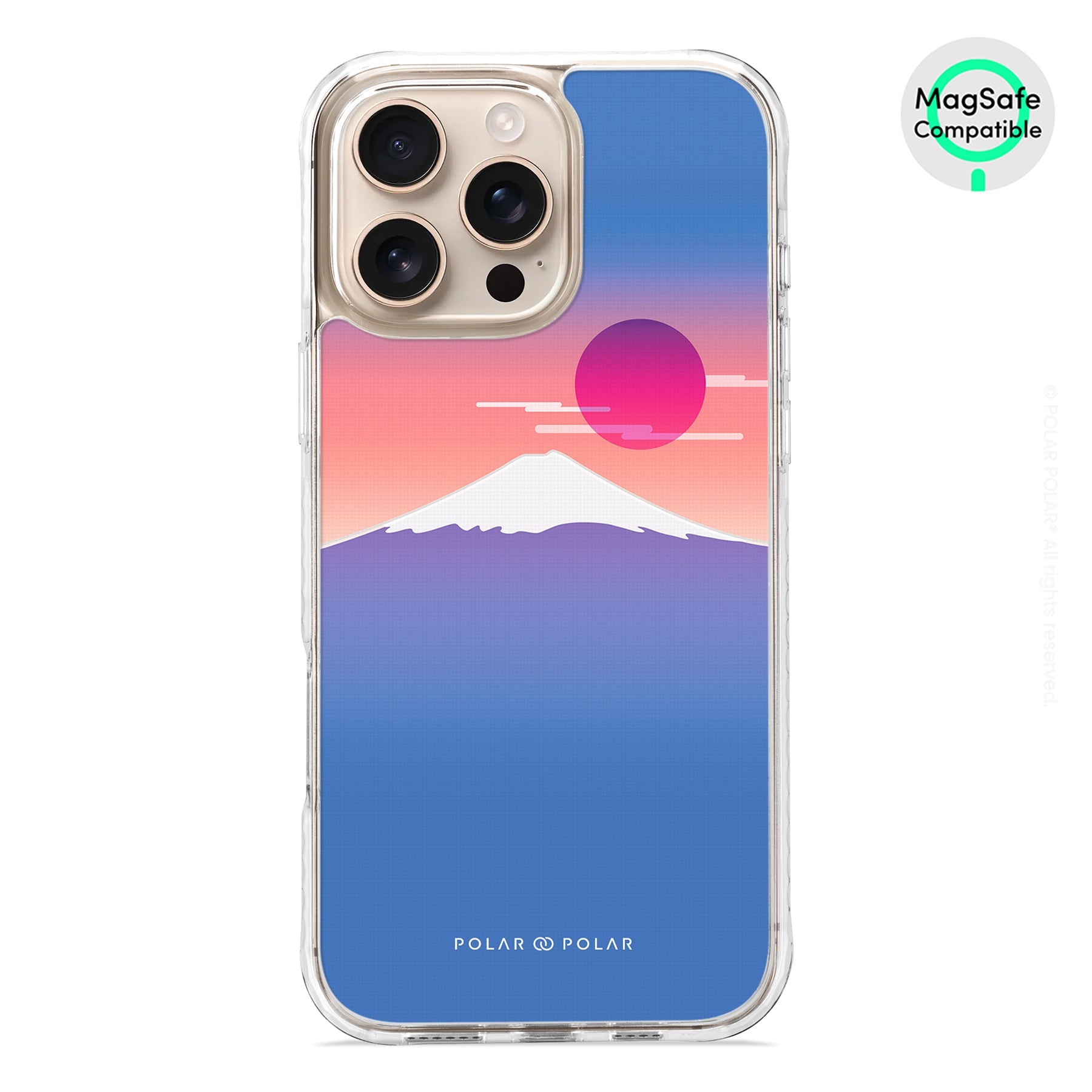 Fujisan Blue - iPhone 16 Pro Max Clear Bumper MagSafe Case