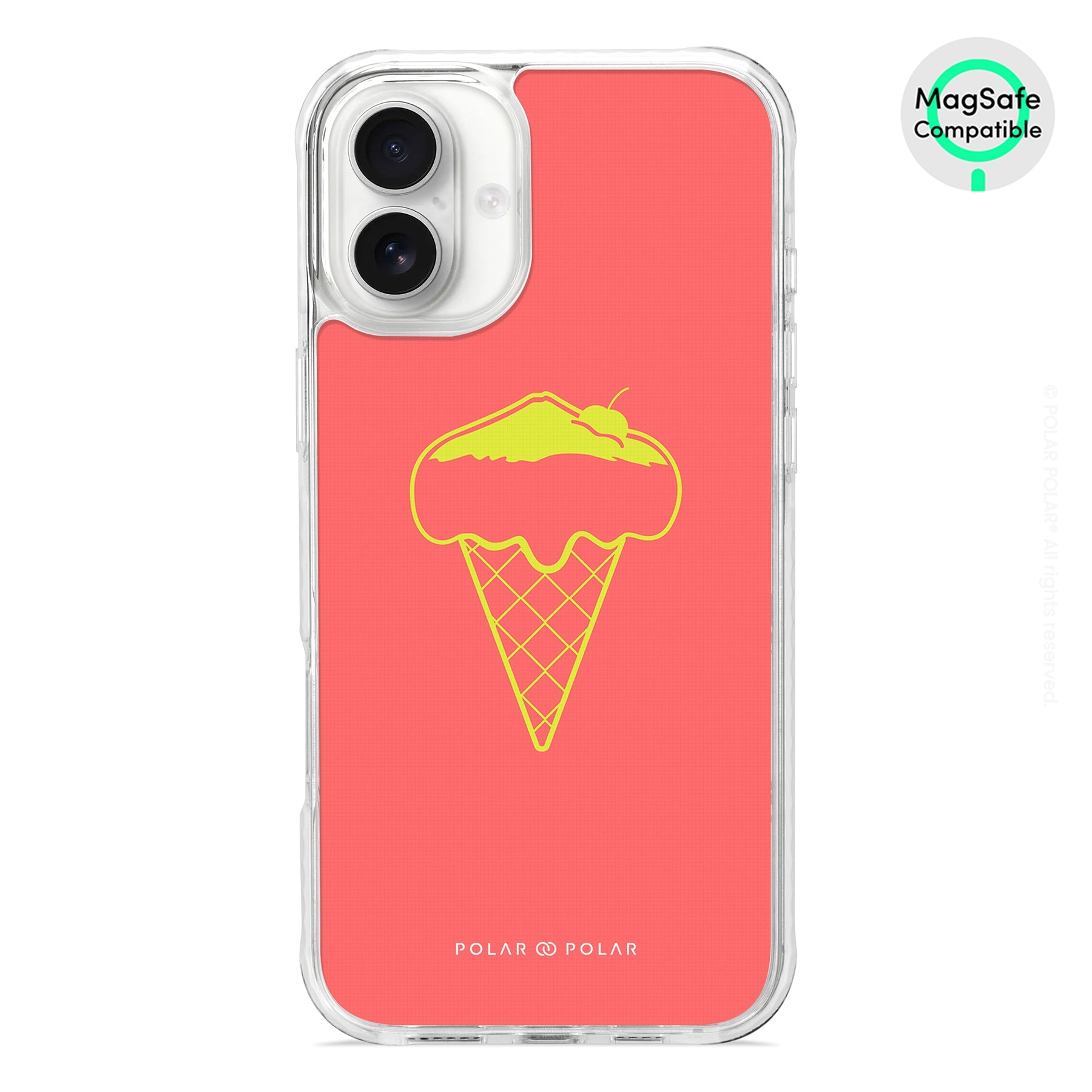 Fujisan Coral Ice Cream - iPhone 16 Plus Clear Bumper MagSafe Case