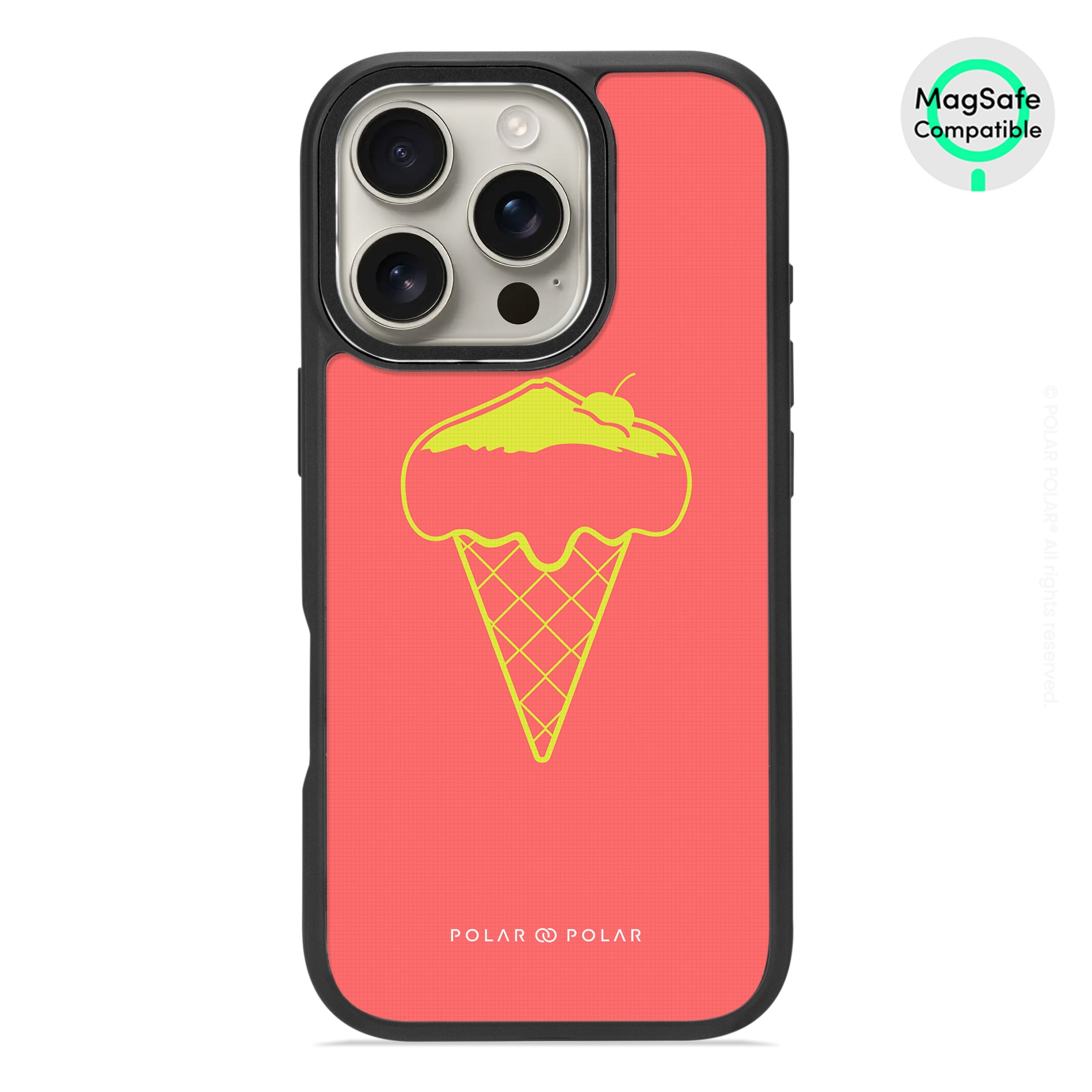 Fujisan Coral Ice Cream - iPhone 16 Pro Frosted Black Bumper MagSafe Case