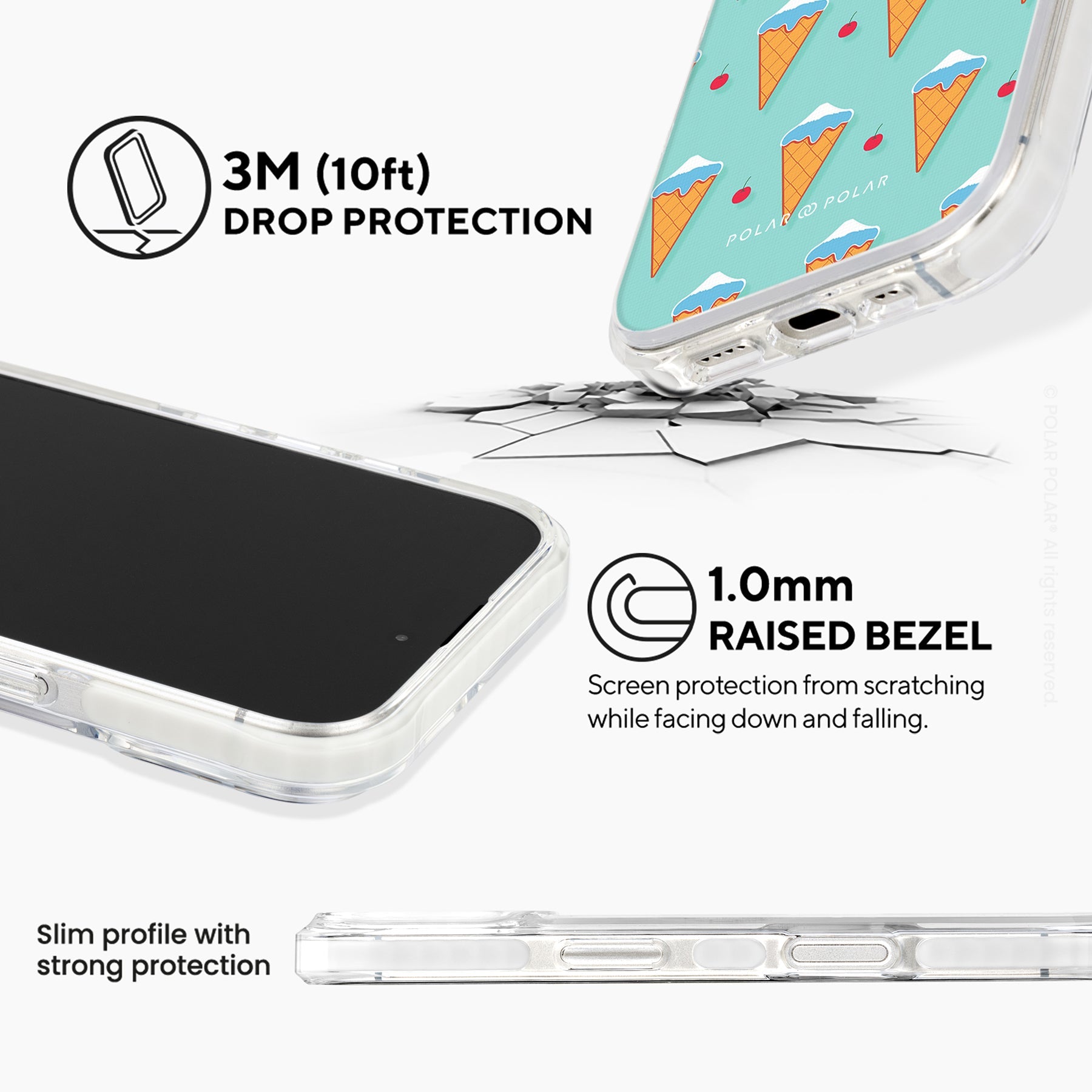 Fujisan Lake Blue Ice Cream - iPhone 16 Clear Bumper MagSafe Case