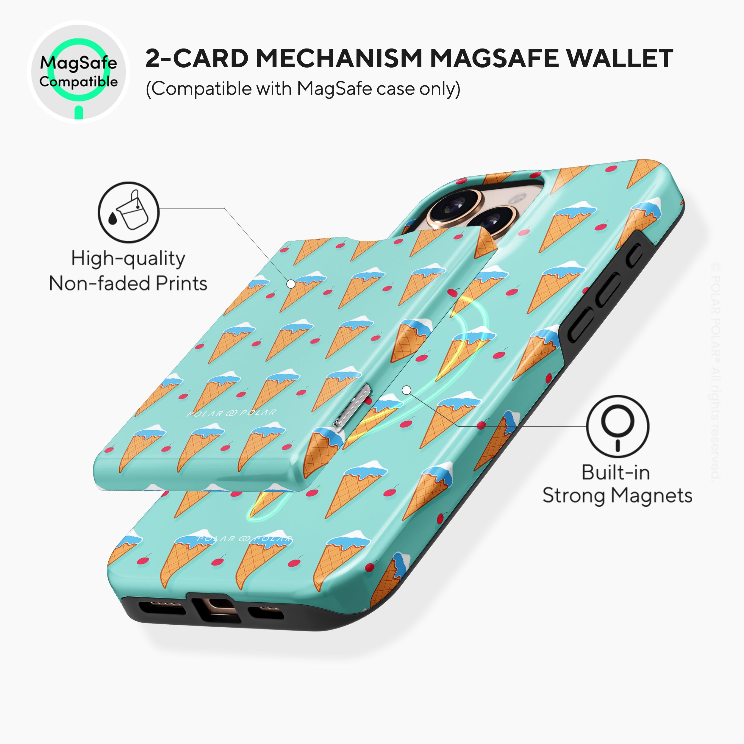 Fujisan Lake Blue Ice Cream MagSafe Wallet