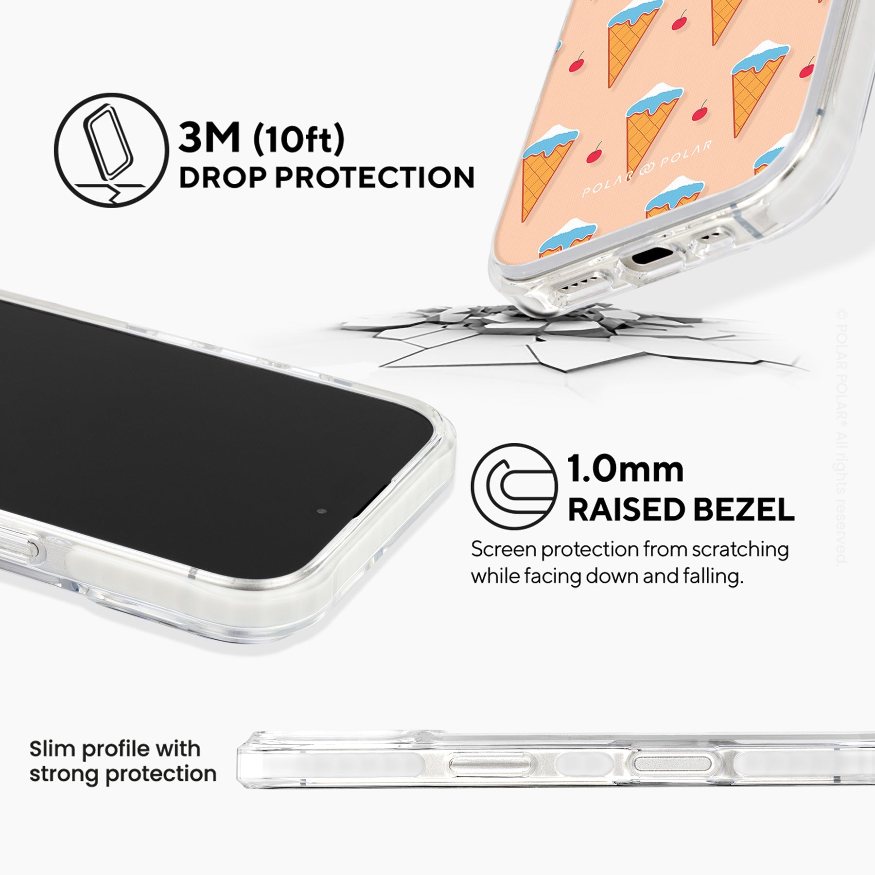 富士山桃色雪糕 - iPhone 16 透明邊防摔 MagSafe 手機殼