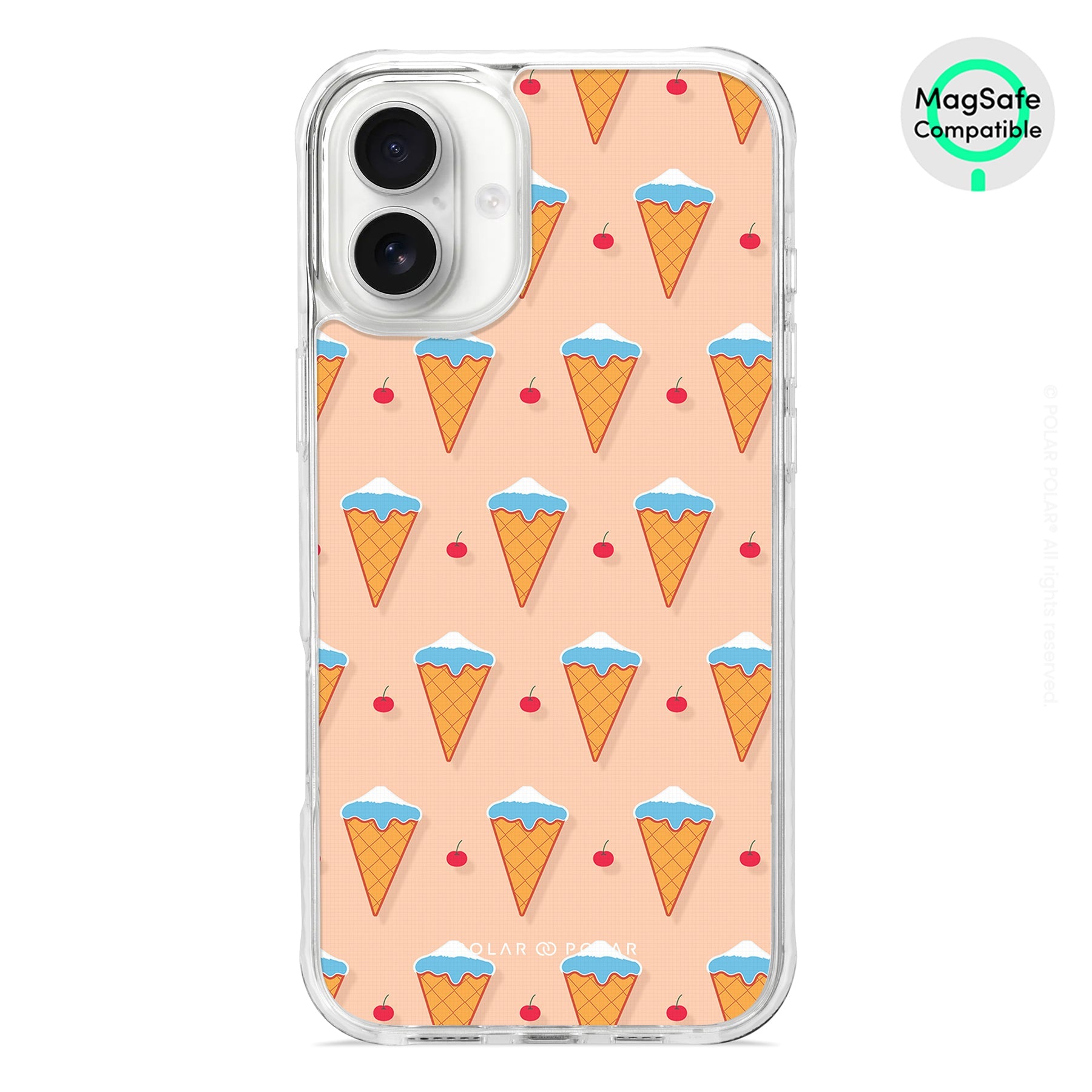 Fujisan Peach Ice Cream - iPhone 16 Plus Clear Bumper MagSafe Case