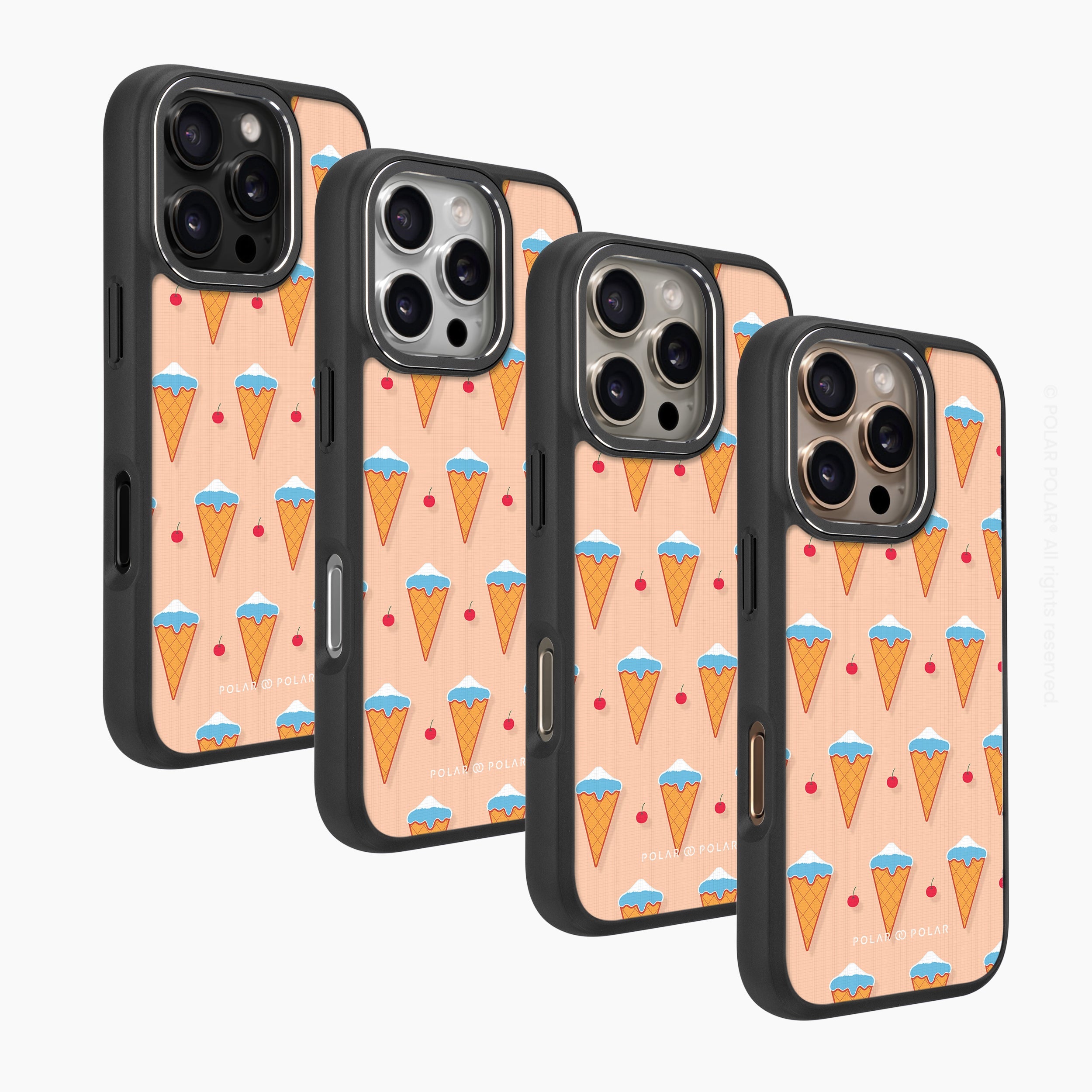 Fujisan Peach Ice Cream - iPhone 16 Pro Frosted Black Bumper MagSafe Case