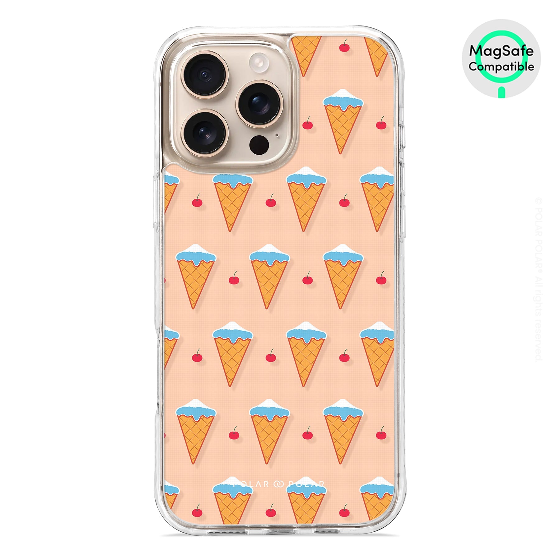 Fujisan Peach Ice Cream - iPhone 16 Pro Max Clear Bumper MagSafe Case