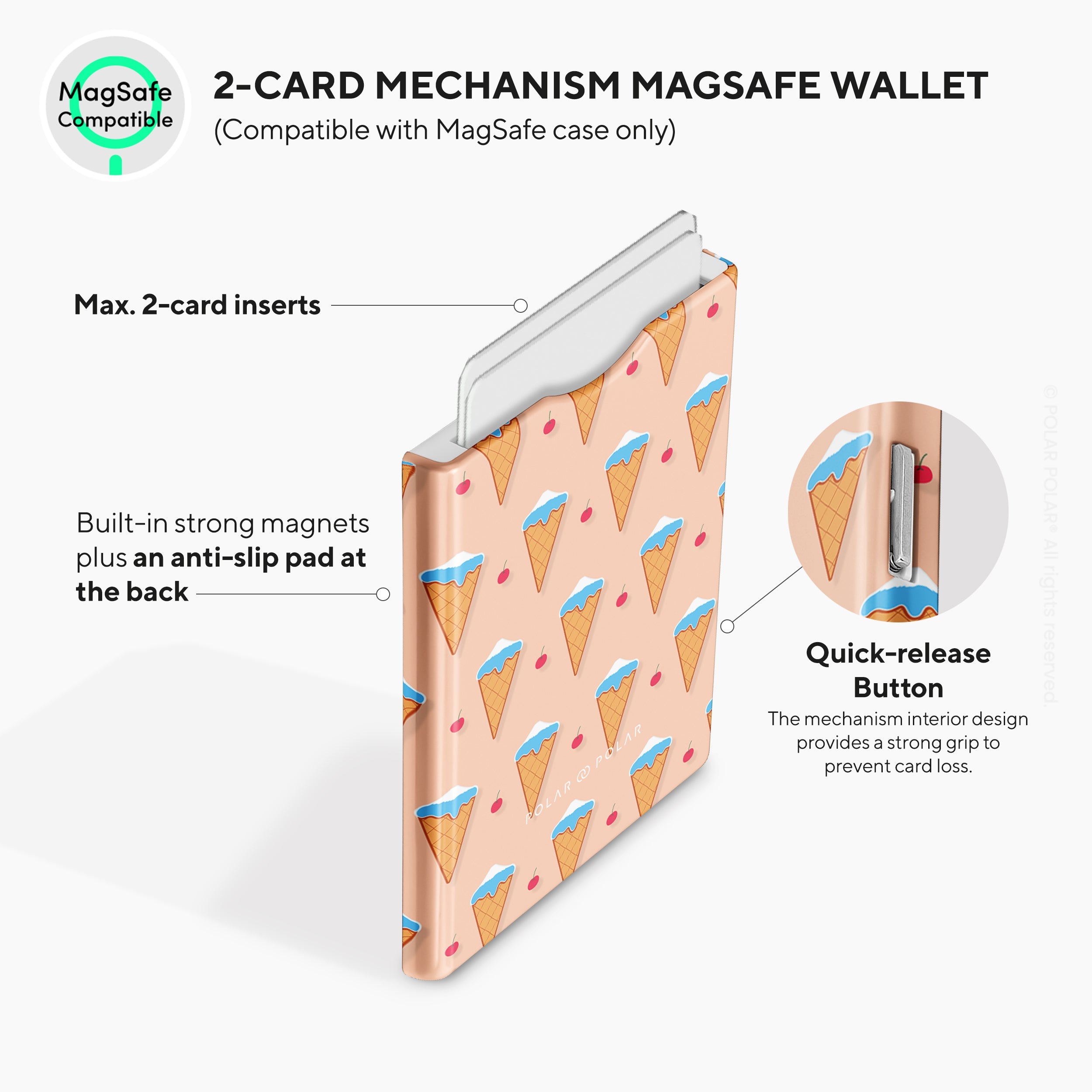 Fujisan Peach Ice Cream MagSafe Wallet