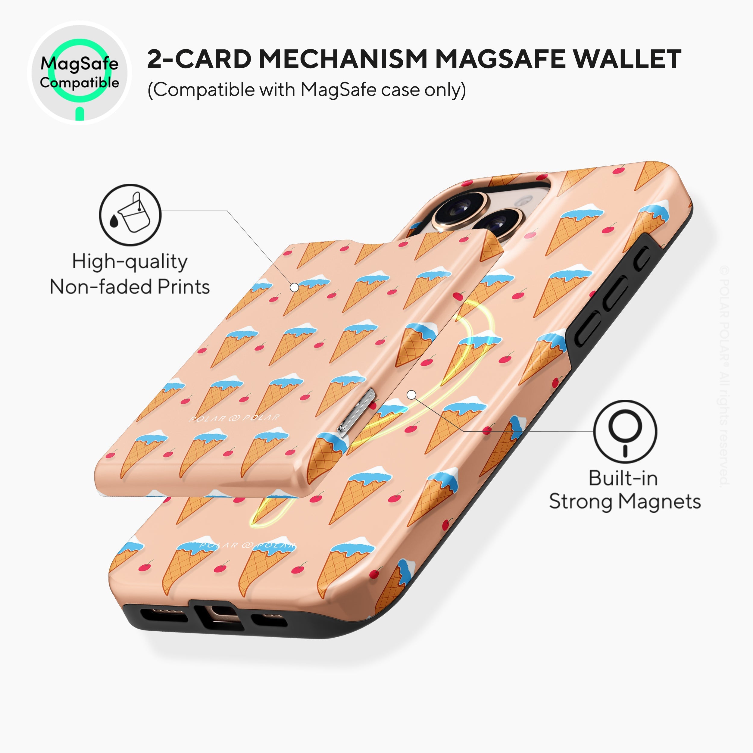 Fujisan Peach Ice Cream MagSafe Wallet