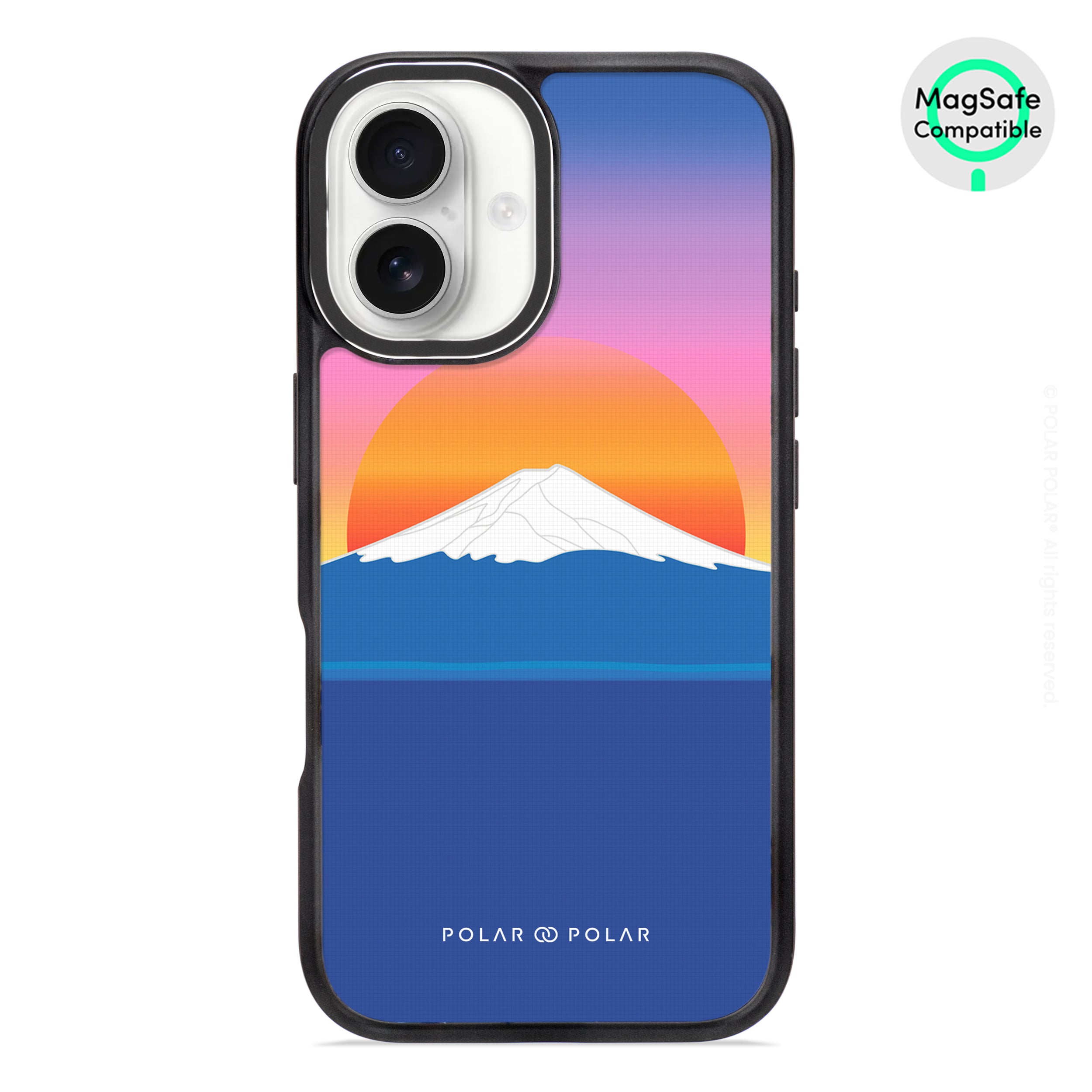 Fujisan Sunset - iPhone 16 Frosted Black Bumper MagSafe Case