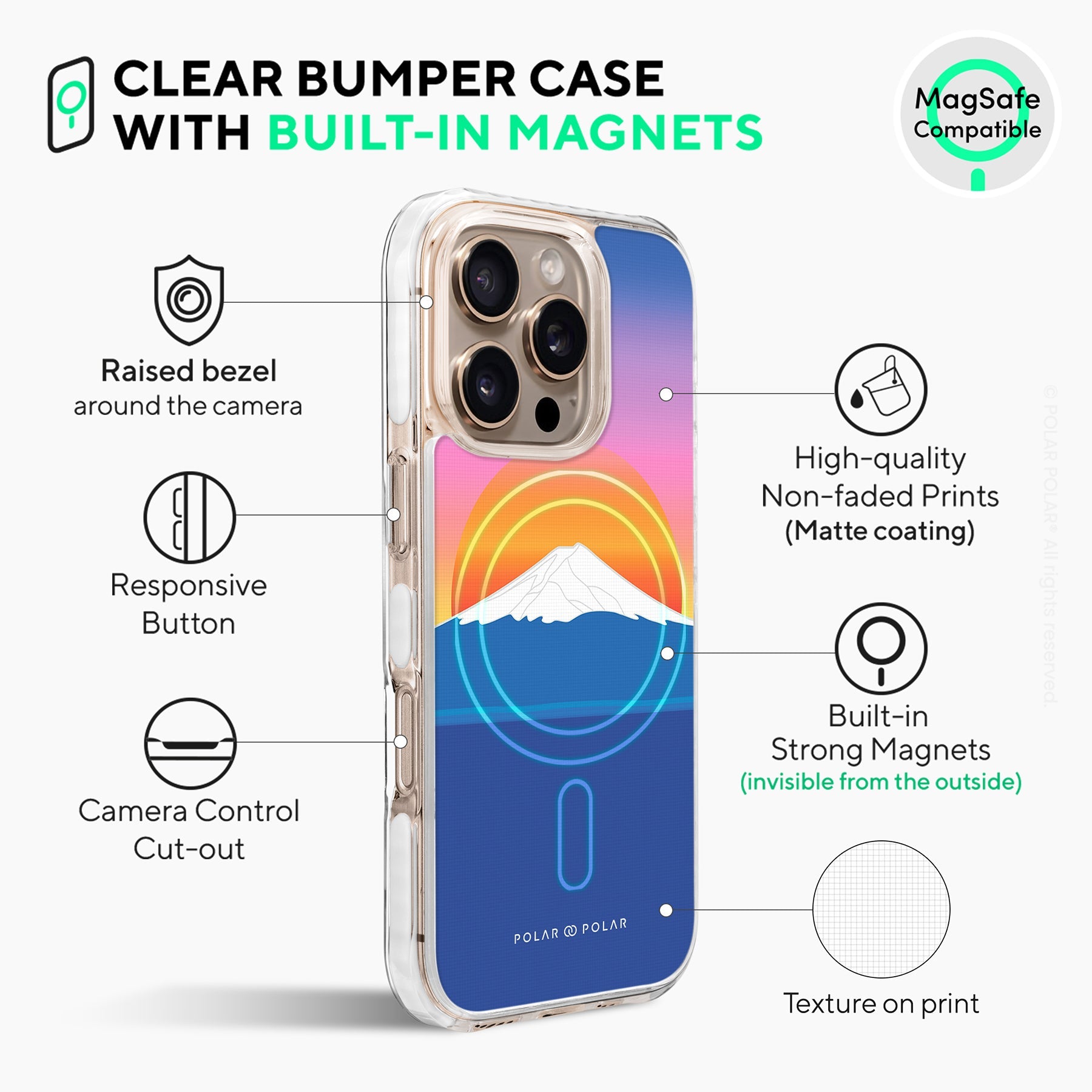 Fujisan Sunset - iPhone 16 Pro Max Clear Bumper MagSafe Case