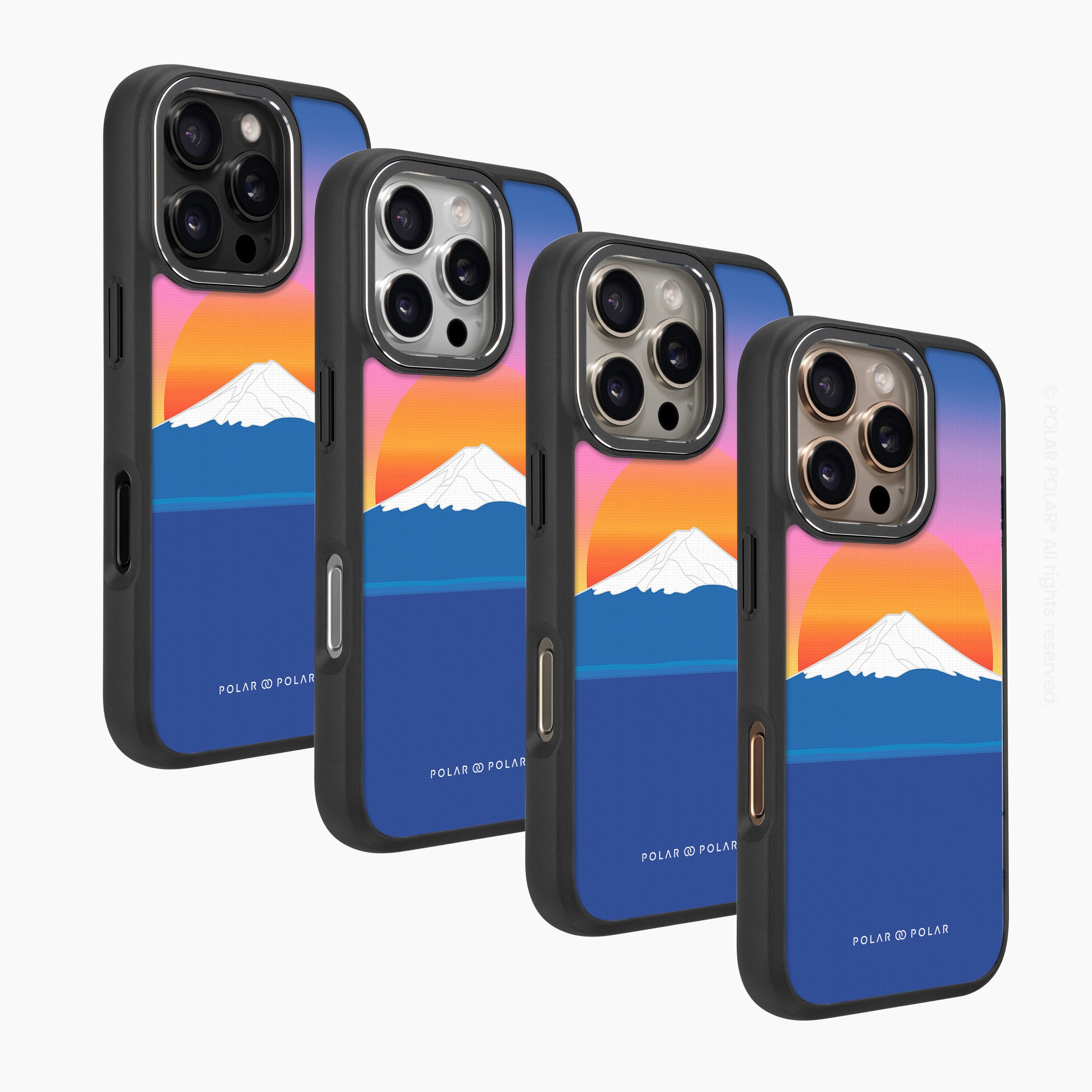 Fujisan Sunset - iPhone 16 Pro Frosted Black Bumper MagSafe Case