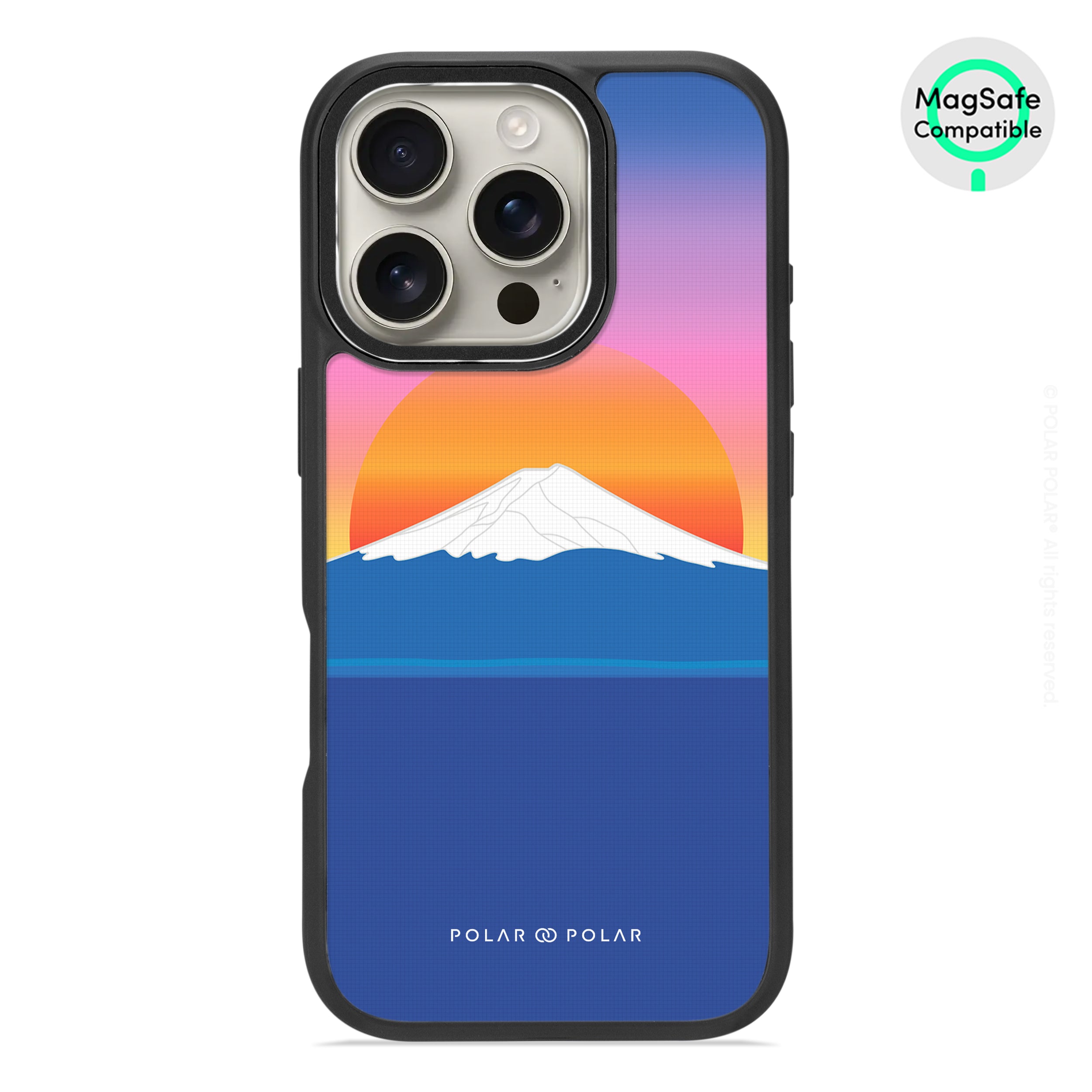Fujisan Sunset - iPhone 16 Pro Frosted Black Bumper MagSafe Case