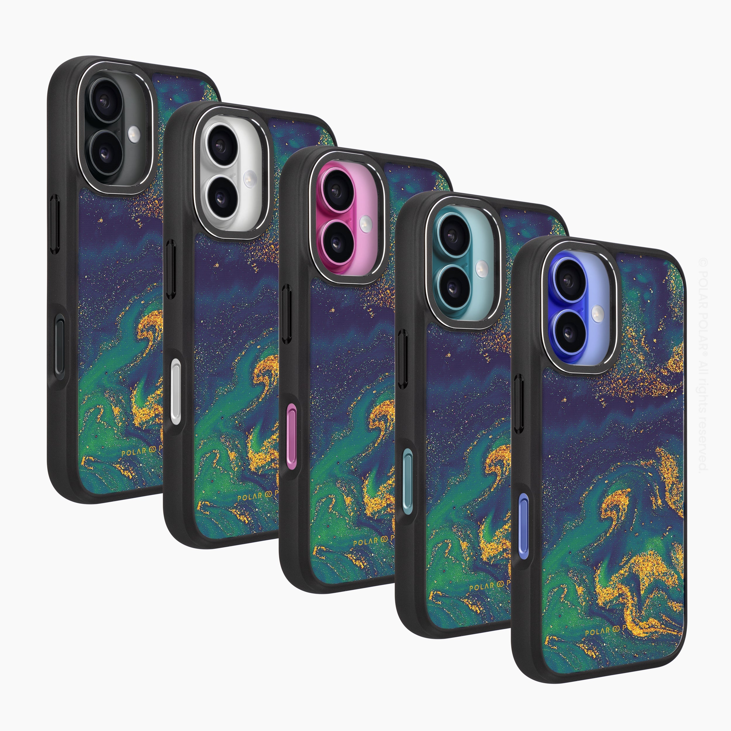 Green Night Quicksand - iPhone 16 Frosted Black Bumper MagSafe Case