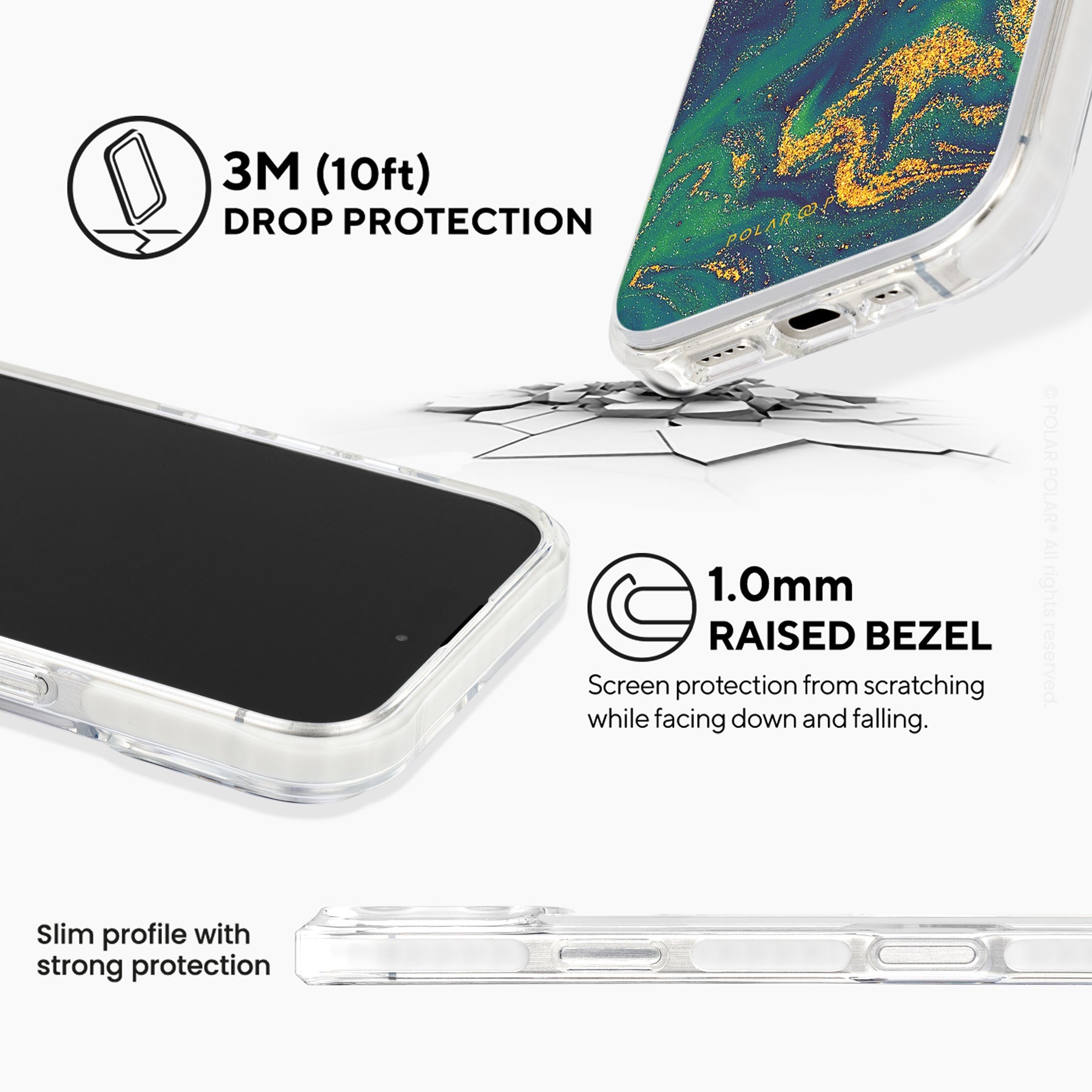Green Night Quicksand - iPhone 16 Pro Max Clear Bumper MagSafe Case