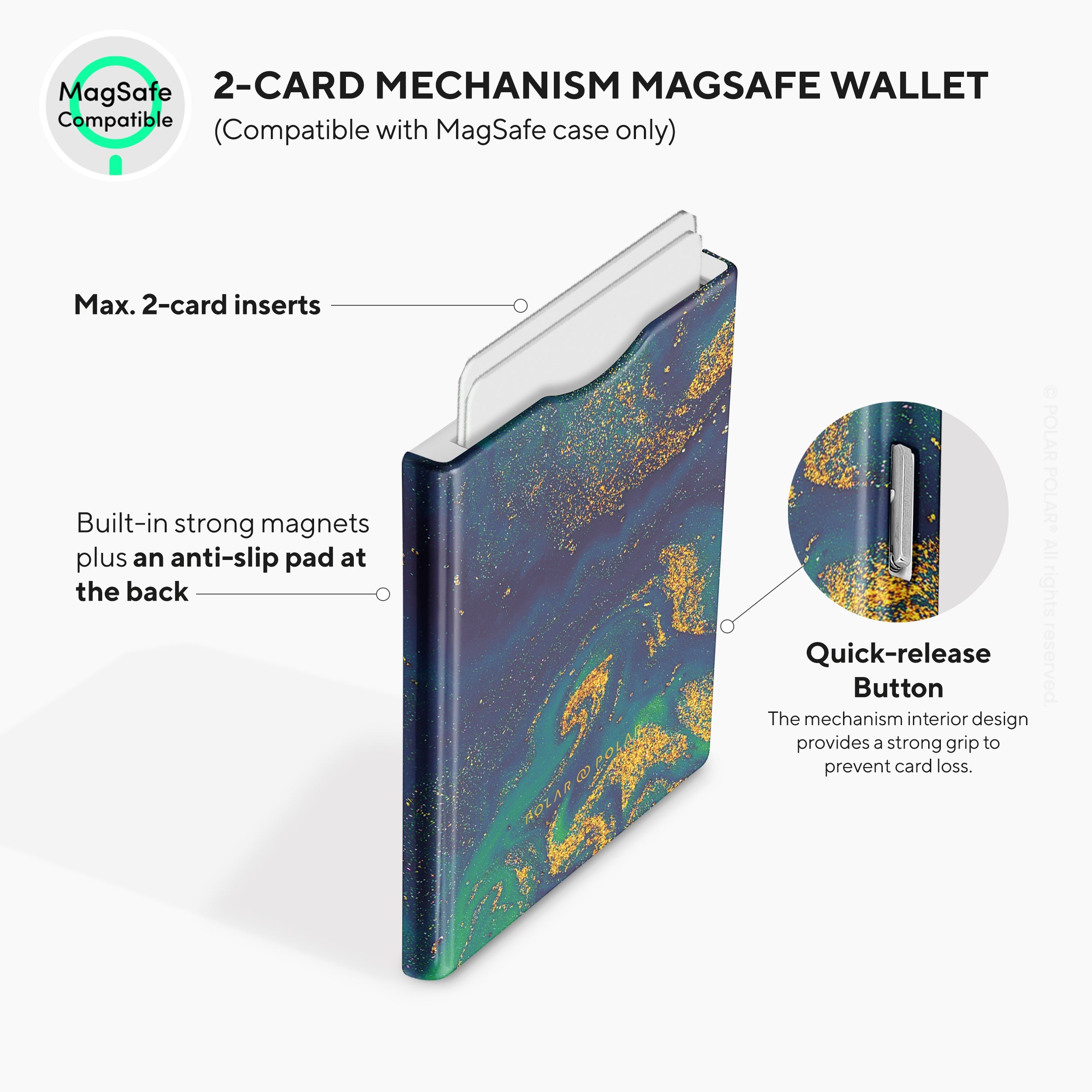 Green Night Quicksand MagSafe Wallet