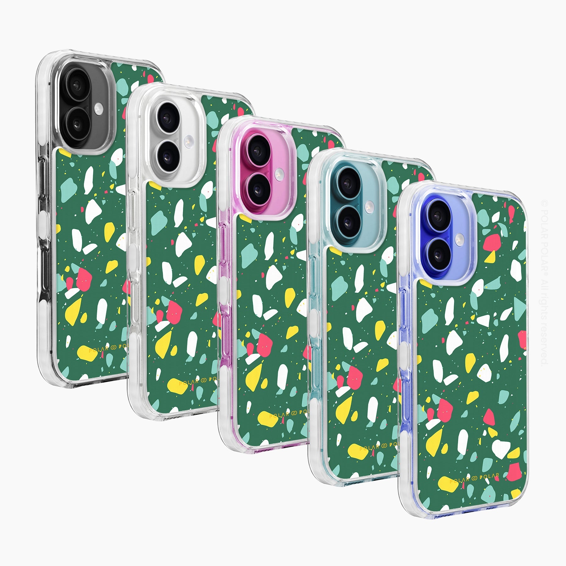 Greenfield Terrazzo - iPhone 16 Plus Clear Bumper MagSafe Case