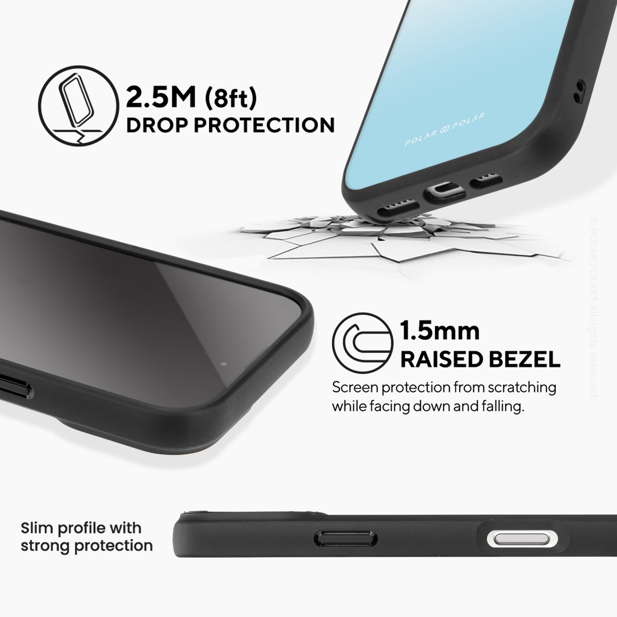 Iceberg Pastel - iPhone 16 Frosted Black Bumper MagSafe Case