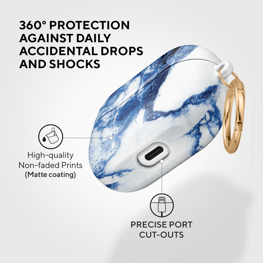 Marble Samsung Galaxy Buds3 Pro Case - Indigo Vase cute and personalisable Buds3 Pro Case - POLAR POLAR