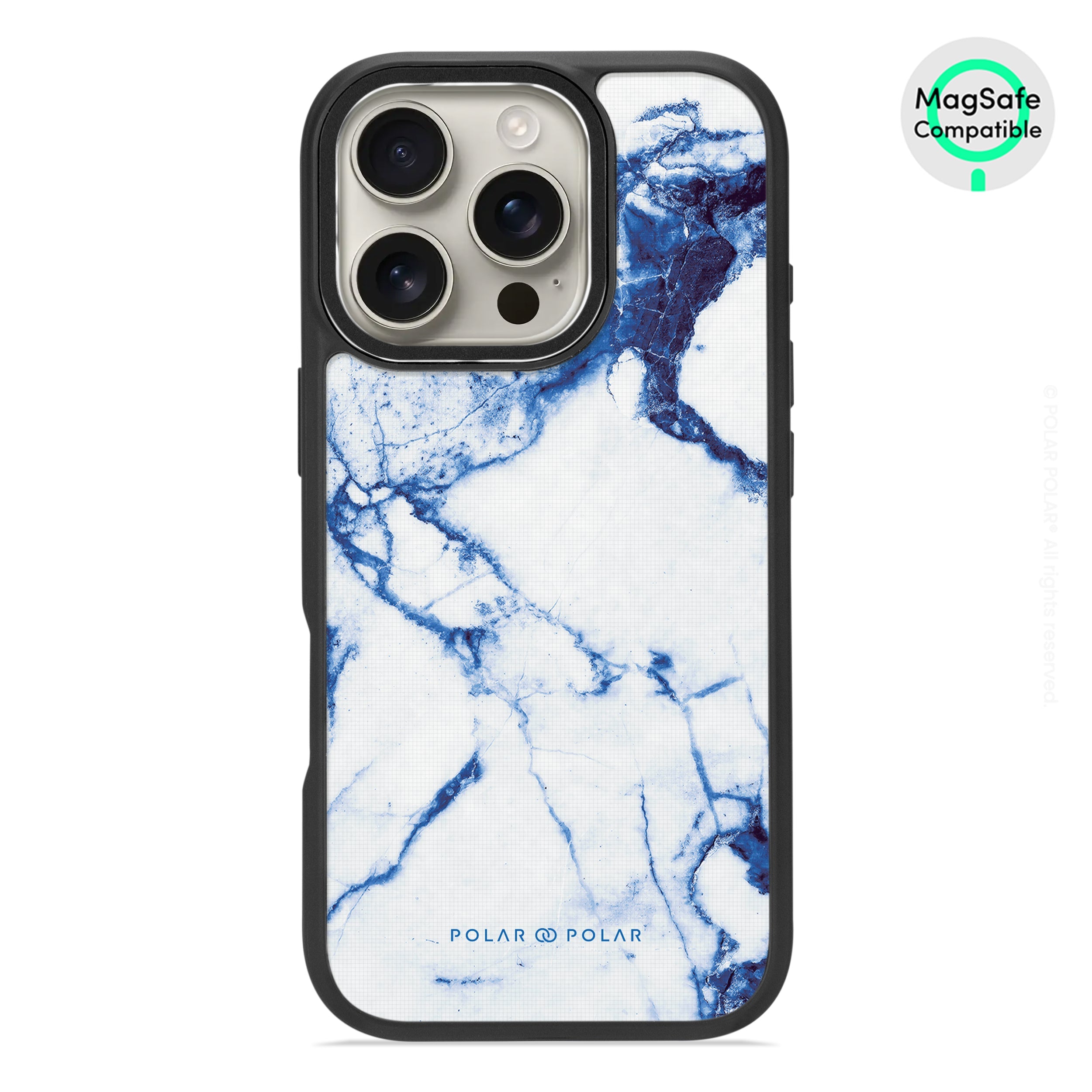 Indigo Vase - iPhone 16 Pro Frosted Black Bumper MagSafe Case