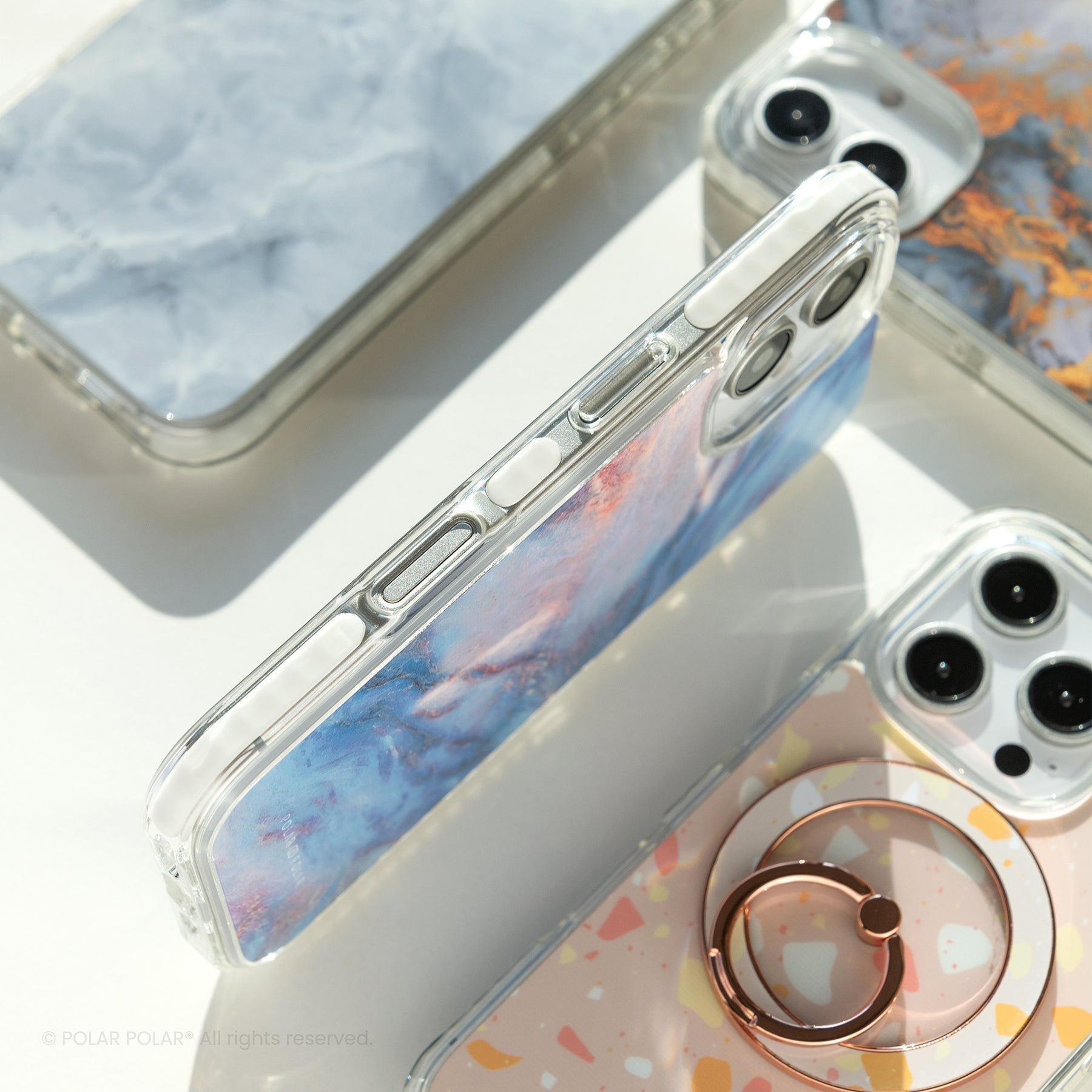 Blue Stripe - iPhone 16 Plus Clear Bumper MagSafe Case