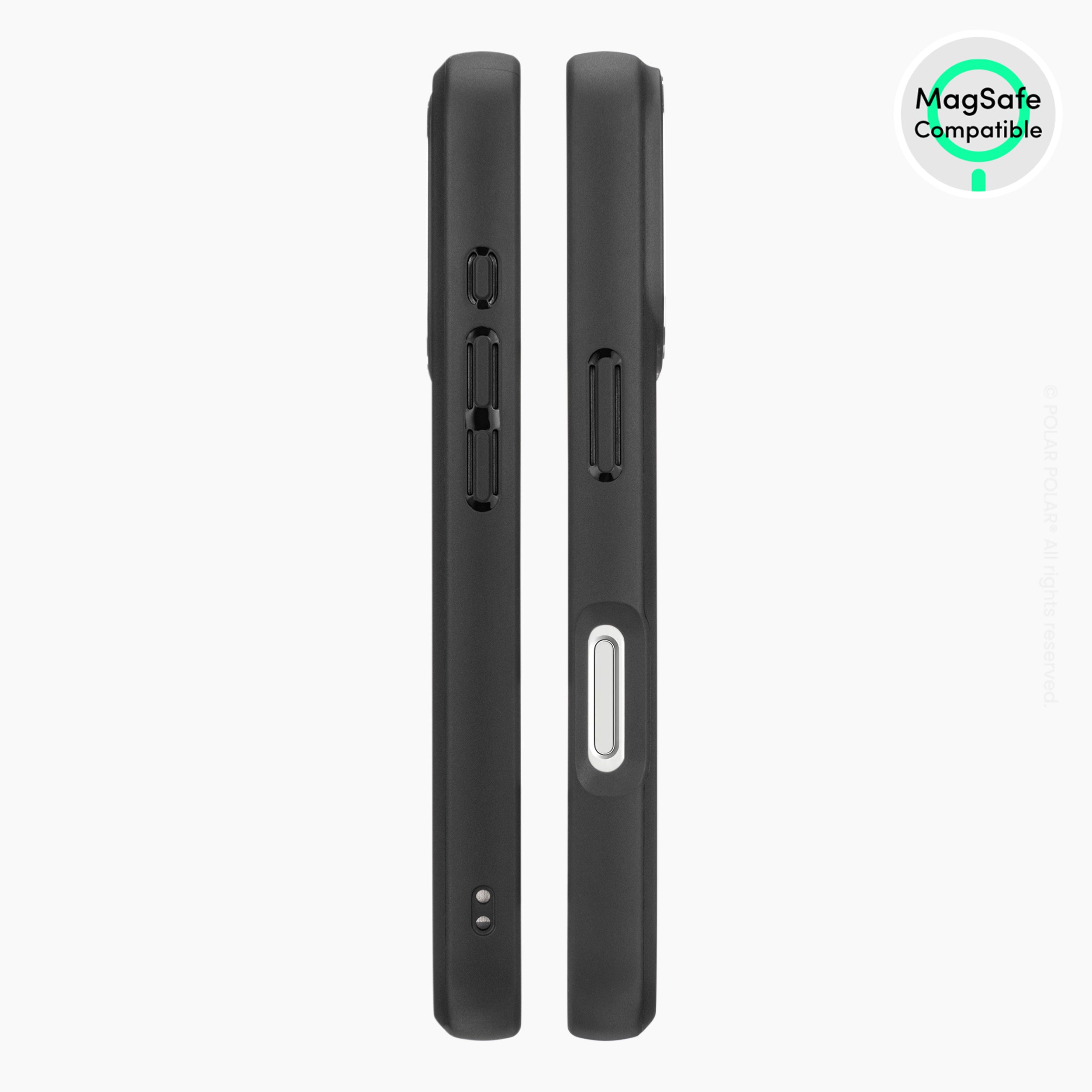 黃色直紋 - iPhone 16 黑磨砂防摔 MagSafe 手機殼